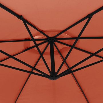 vidaXL Balkonsichtschutz Ampelschirm mit Aluminium-Mast 350 cm Terrakotta-Farbton