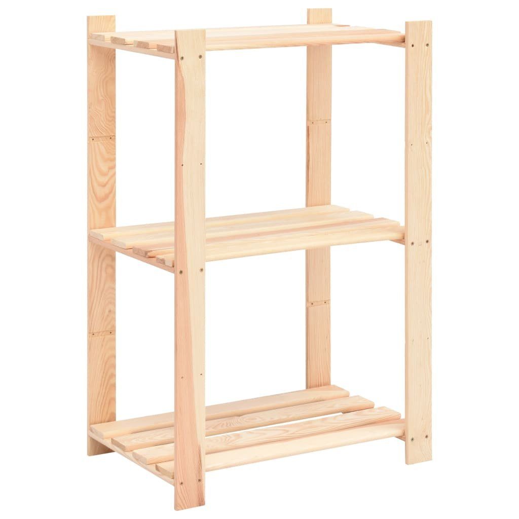 vidaXL Schwerlastregal Lagerregal mit 3 Böden 60×38×90 cm Kiefer Massivholz 150 kg, 1-tlg.