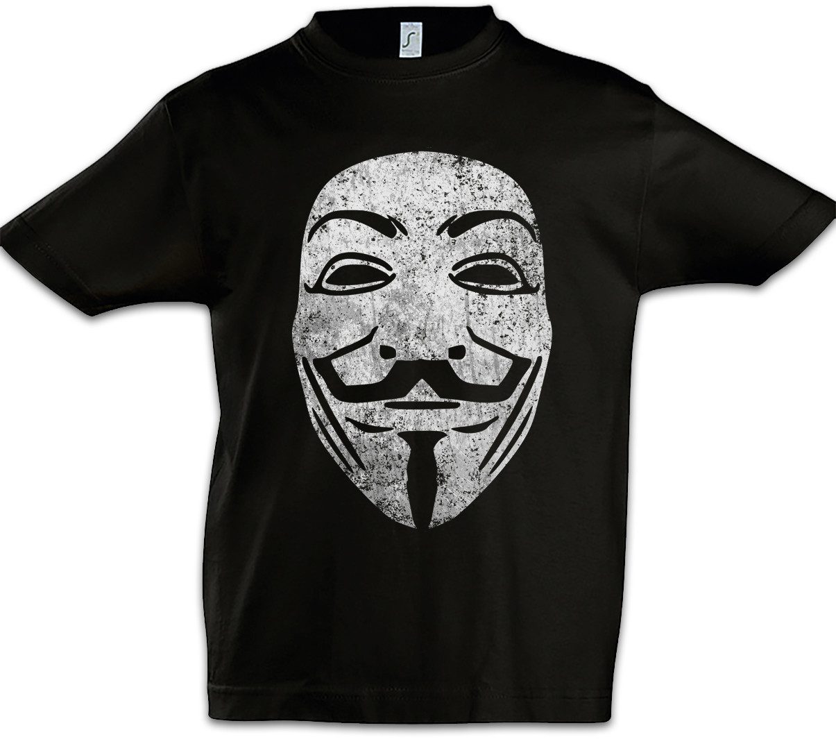 Print-Shirt Guy Fawkes Mask Vintage Kinder T-Shirt V For Wie Anonymous Vendetta