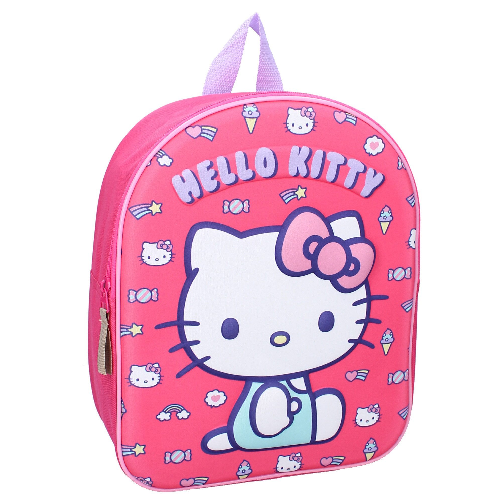 Hello Kitty Kinderrucksack Rucksack – Mit geräumigem Hauptfach und verstellbaren Schultergurten