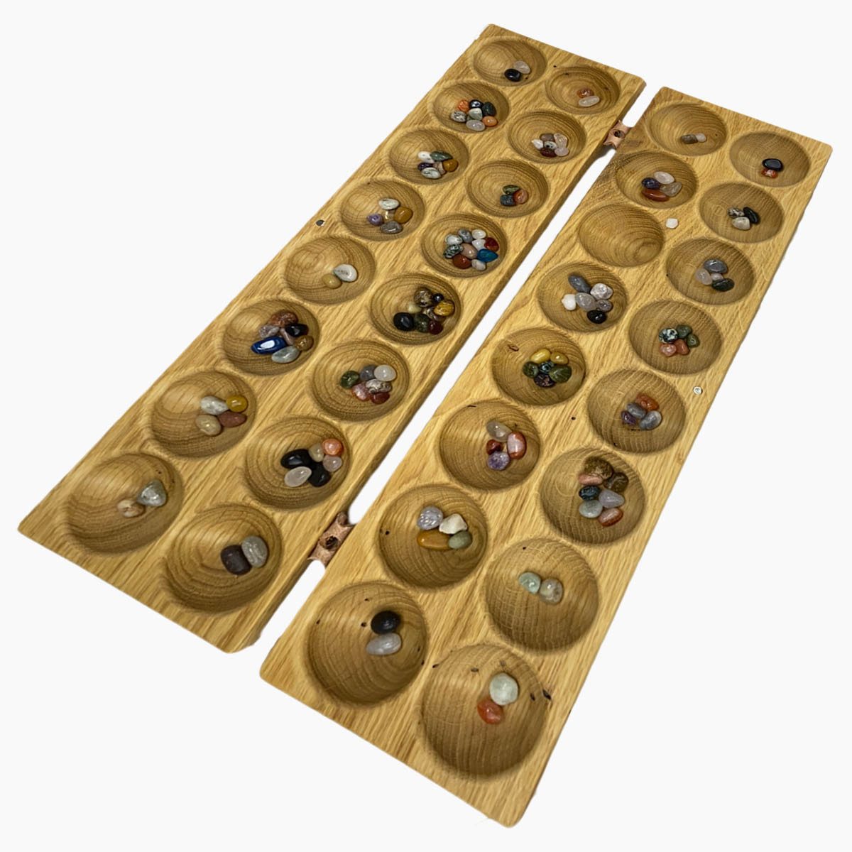 Madera Spielzeuge Spielesammlung Hus Antiqu Eiche mit Halbedelsteinchen, strategiespiel, Unikat mit Geschichte und Seele, Made in Germany