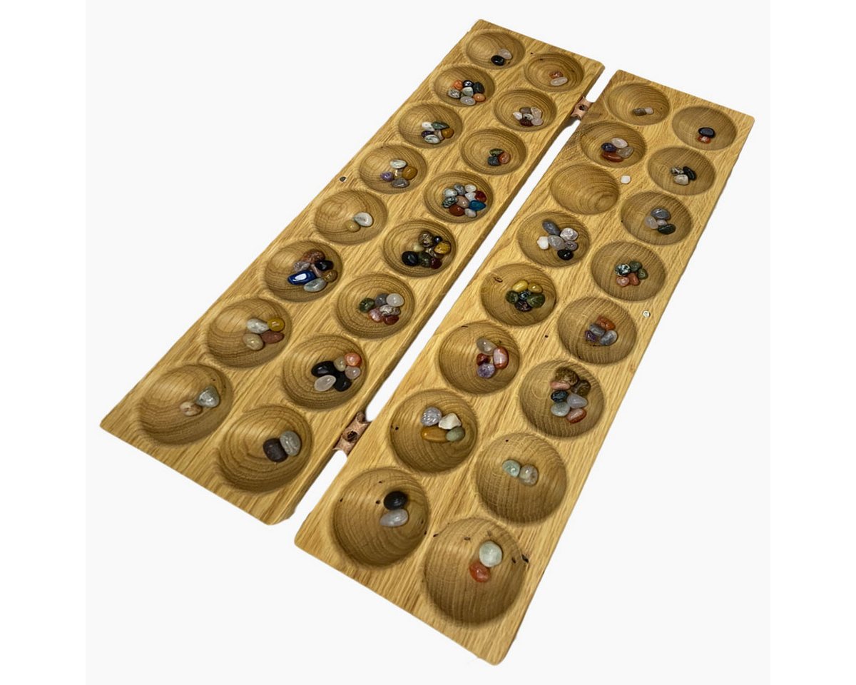 Madera Spielzeuge Spielesammlung Hus Antiqu Eiche mit Halbedelsteinchen, strategiespiel, Unikat mit Geschichte und Seele, Made in Germany