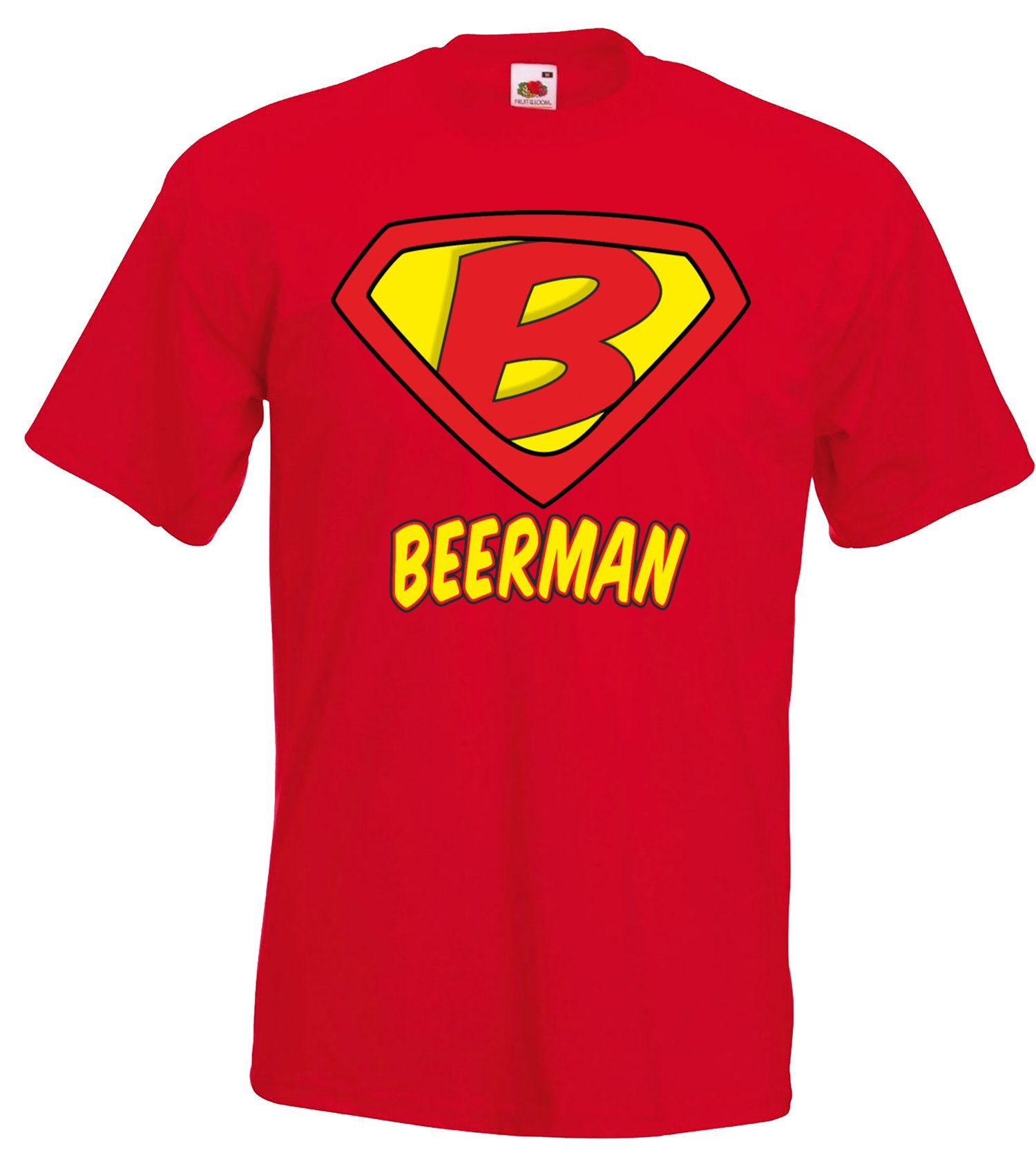 Shirt Rot Designz witzigem Beerman Helden Herren mit Youth Frontprint T-Shirt