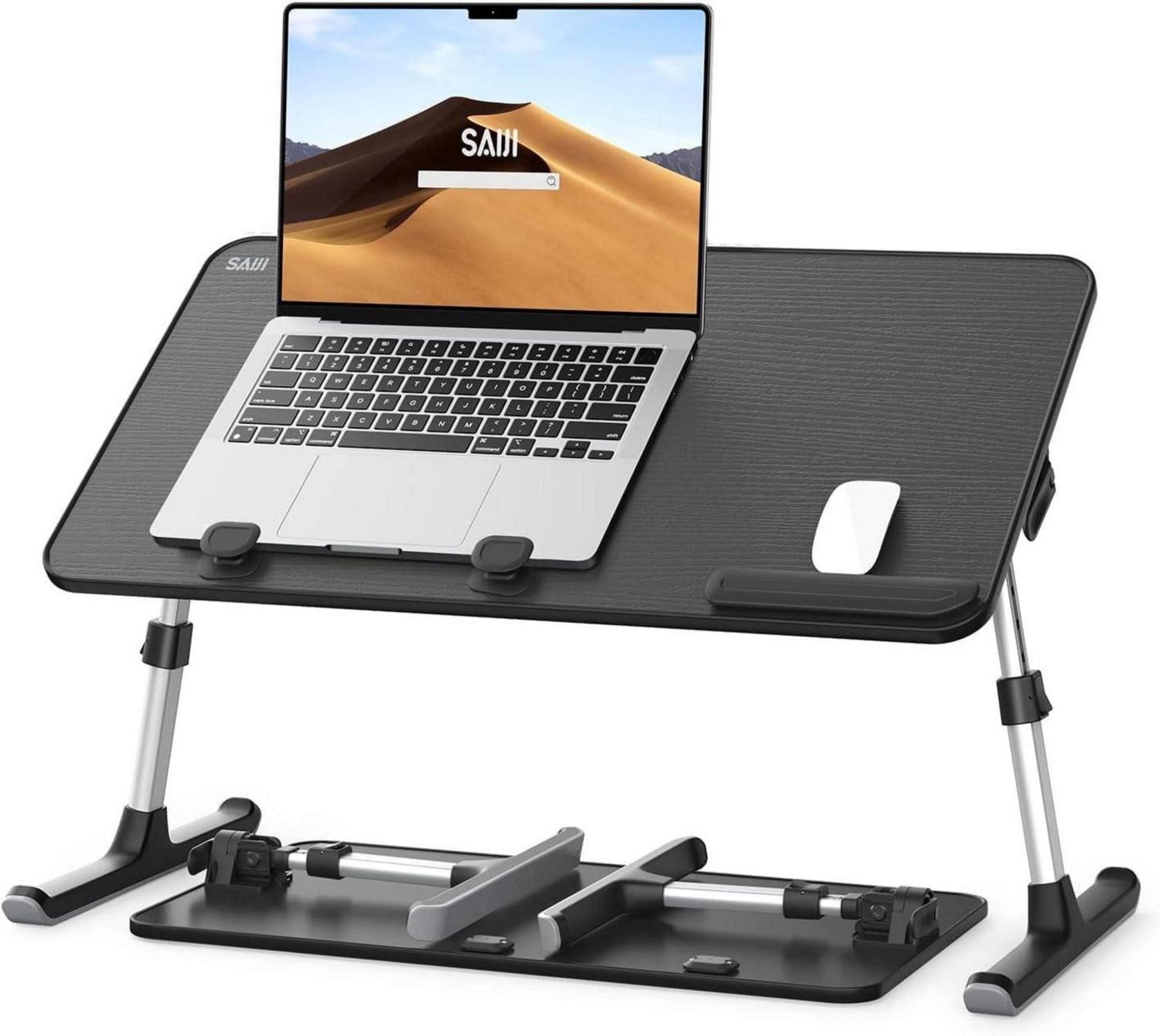Laptoptisch Laptop-Tisch Betttisch 5 Höhen 4 Winkel Schwarz 60x33cm