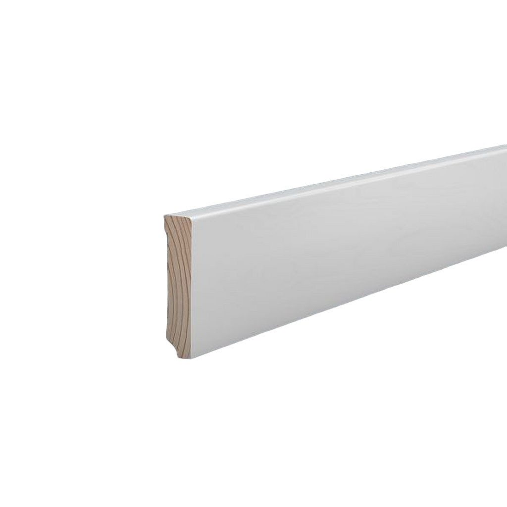 Südbrock Sockelleiste Sockelleiste weiß Holz 13 x 60 mm Kiefer lackiert RAL 9016 Fußleiste, L: 250 cm, H: 6 cm, 1-St.