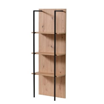 Homestyle4u Wohnwand Schrankwand Anbauwand Wohnzimmer-Set Modern Eiche Holz Industrial, (3-teilig)