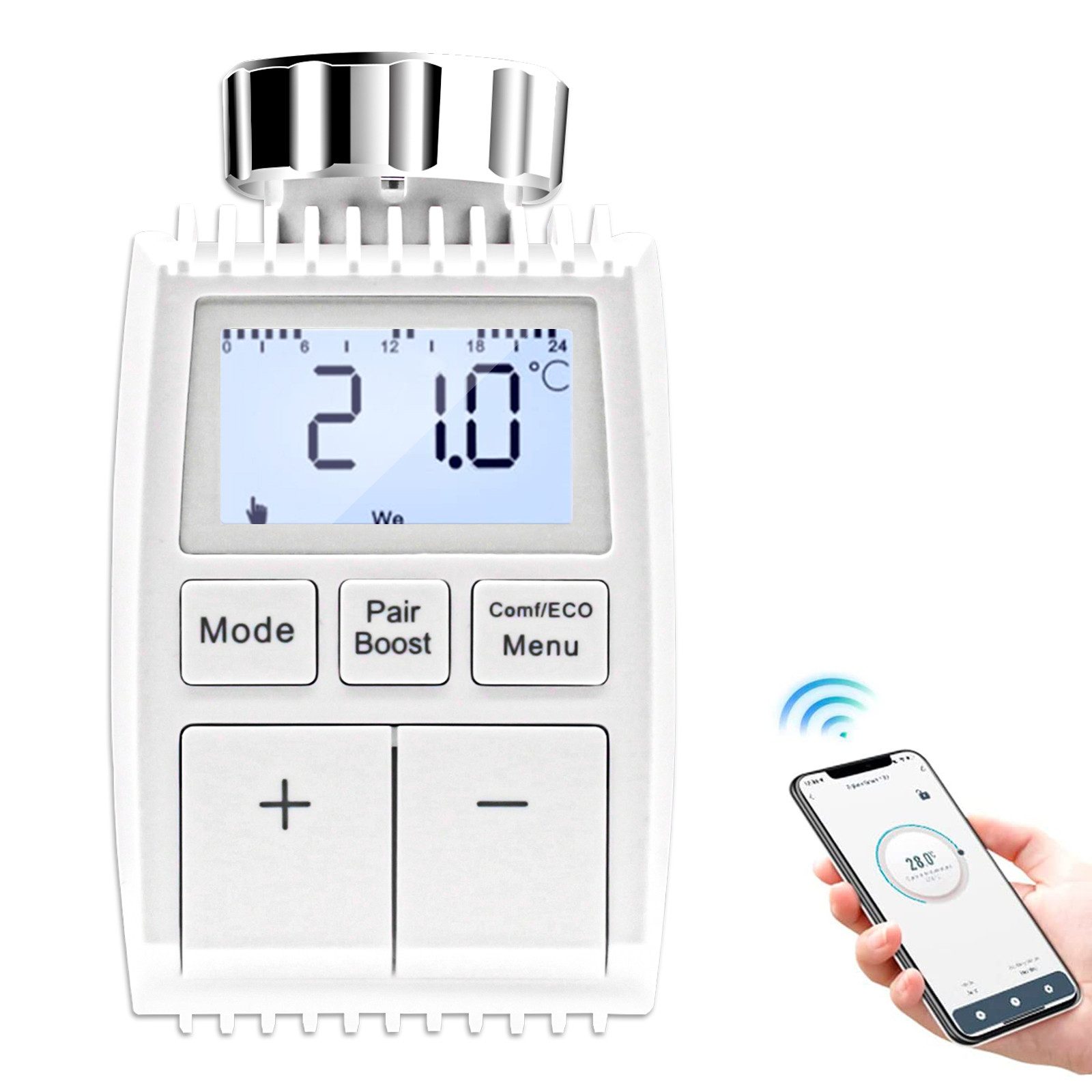 Daskoo Heizkörperthermostat Digitaler Thermostat Heizung Heizungsthermostat Smartes Thermostat, Google Assistant