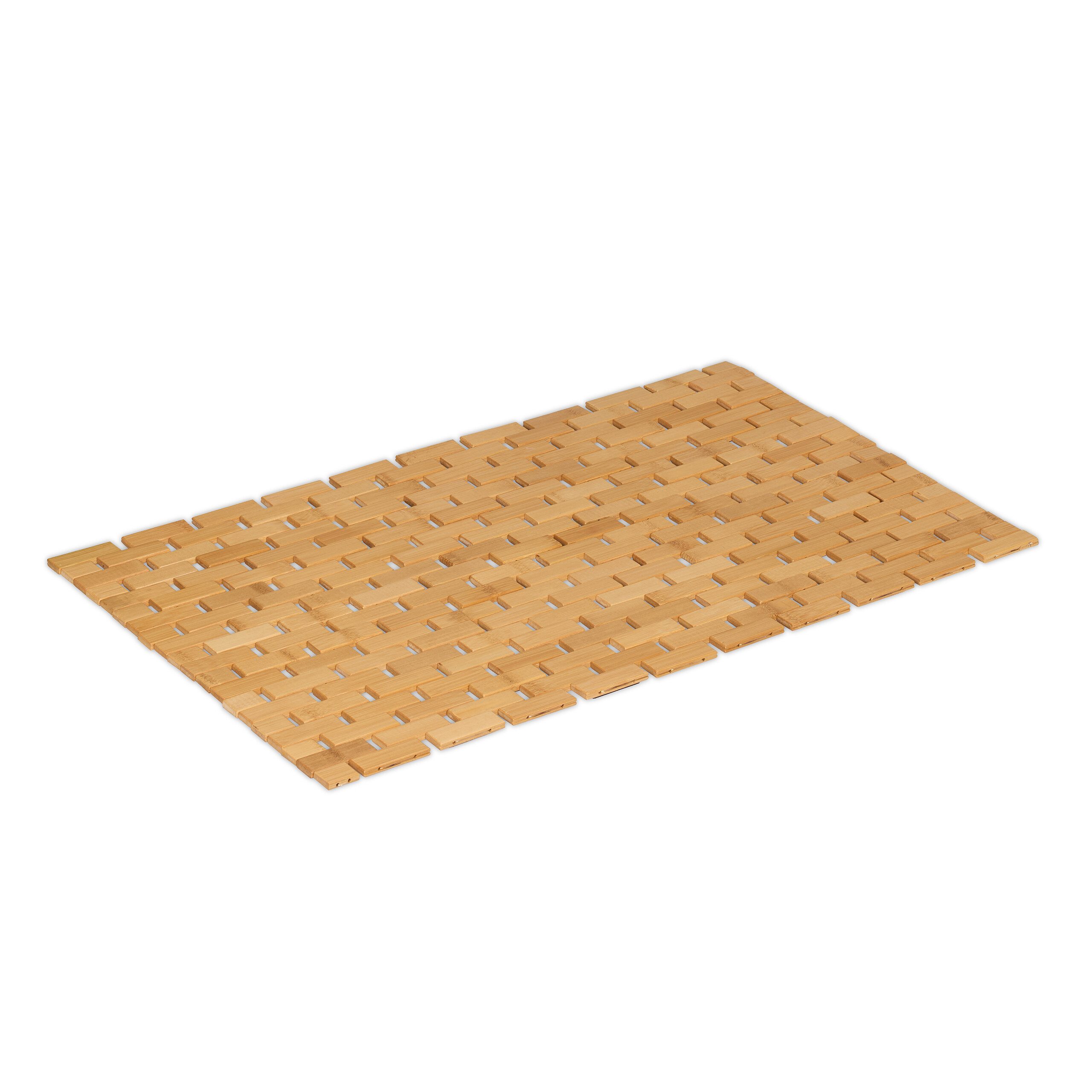 relaxdays Badematte Faltbare Badematte aus Bambus, Höhe 6 mm, Anti-Rutsch-F günstig online kaufen