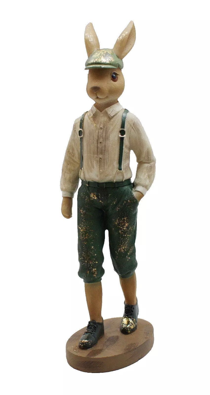 Kaufhaus le petit Osterhase Deko Hase Mann Oster Tier Kaninchen Figur Ei Osterei Skulptur Objekt, Dekofigur Dekoskulptur Osterfigur aus Polyresin (Kunststein)