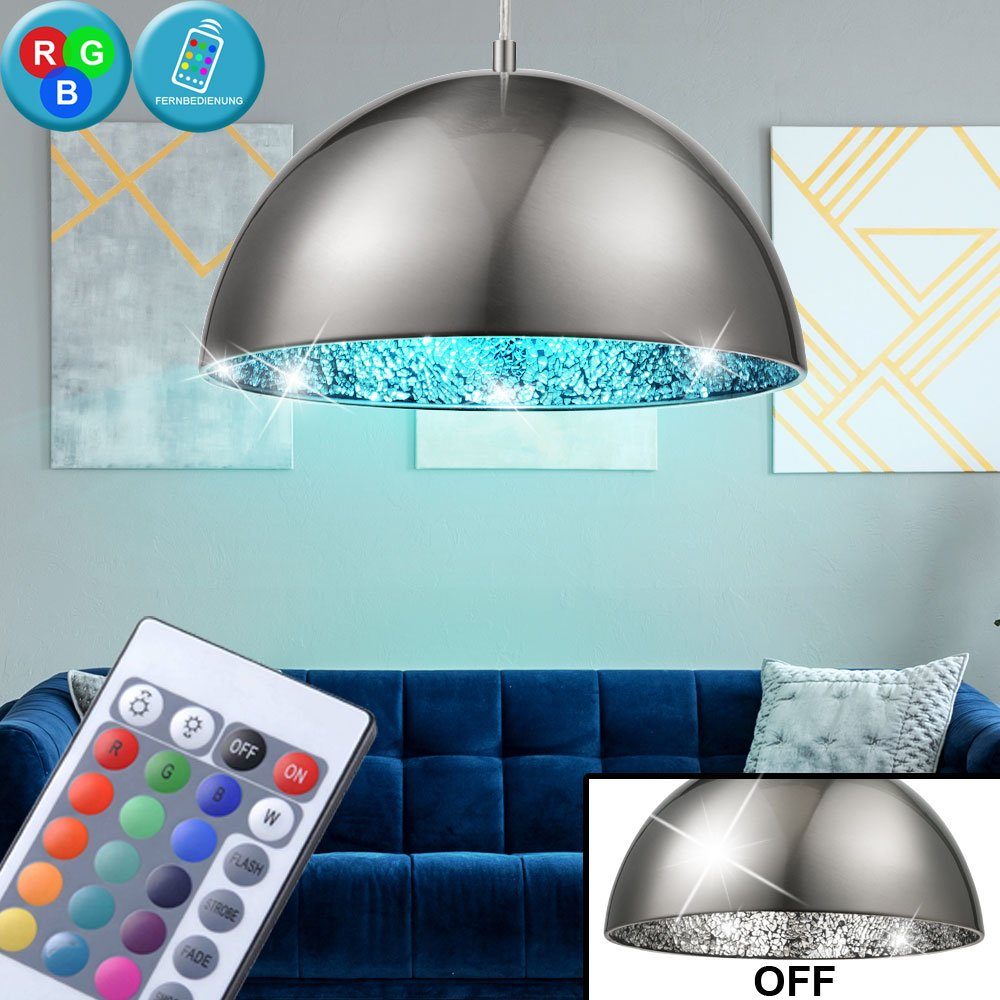 etc-shop LED Pendelleuchte, Leuchtmittel inklusive, Warmweiß, Farbwechsel, 7 Watt RGB LED Pendel Lampe Farbwechsel Decken Beleuchtung