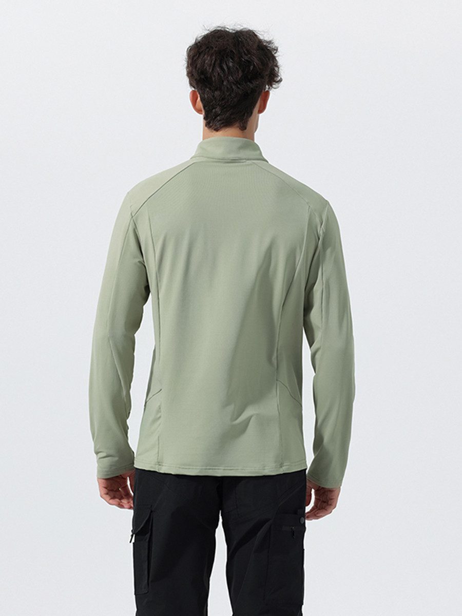 YOUTHUP Funktionsshirt Herren Stretch-Sportshirt mit Zipp-Polo-Kragen günstig online kaufen