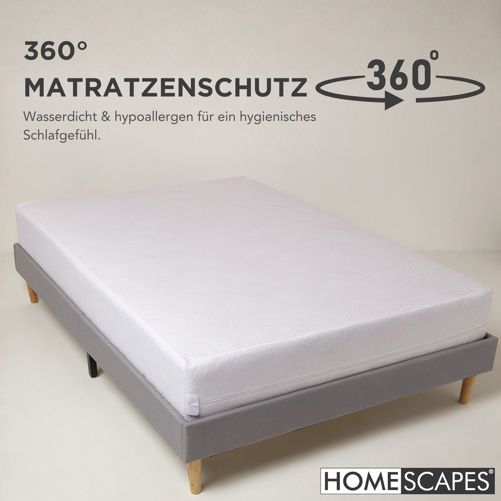 Matratzenschoner Matratzenschoner 90x190 cm – wasserdichter Matratzenbezug Homescapes – Bild 2 von 5