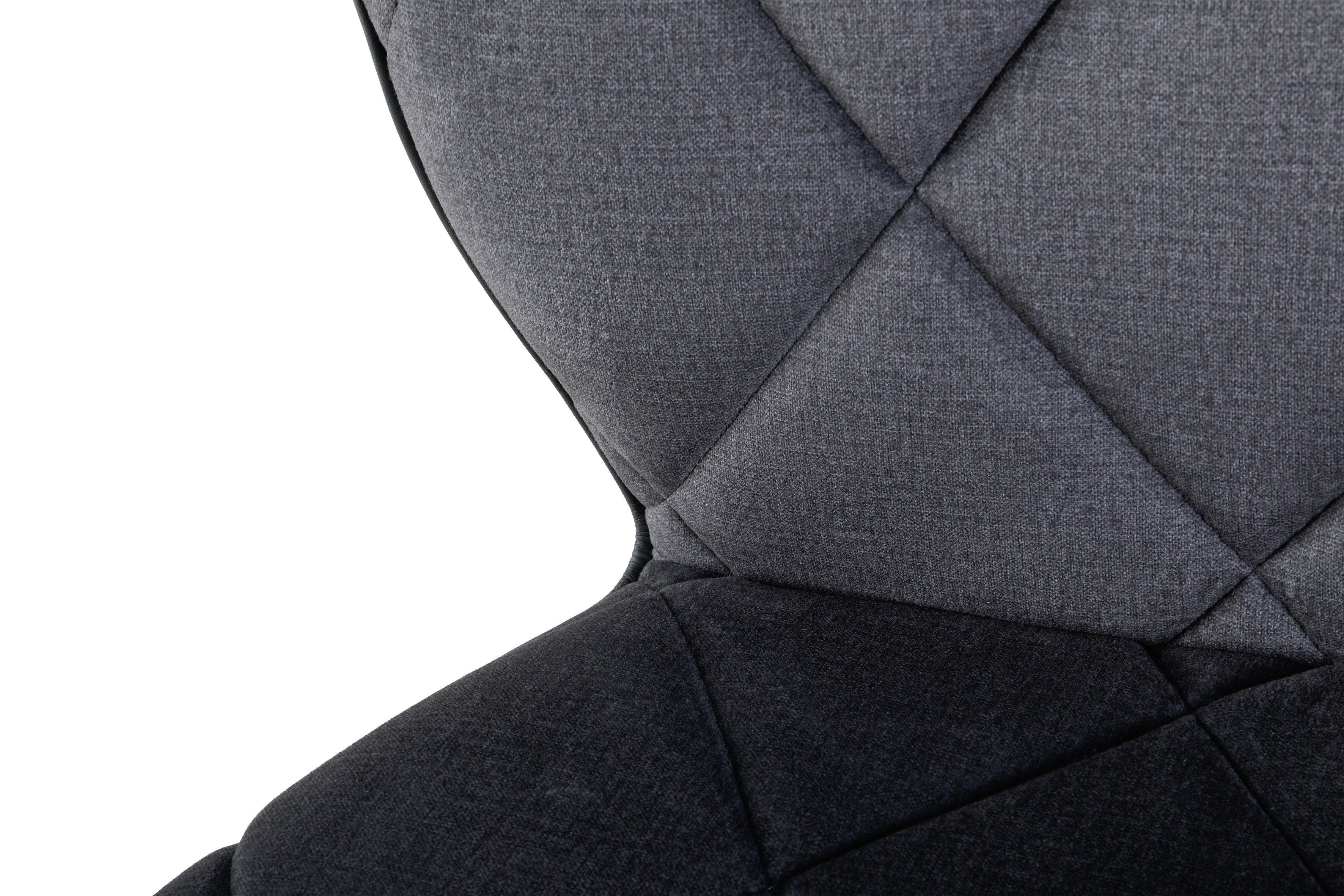 byLIVING Stuhl SUNNY (2er-Set), Gestell in Steppung Webstoff- mit oder schwarz, grau in Samtstoffbezug