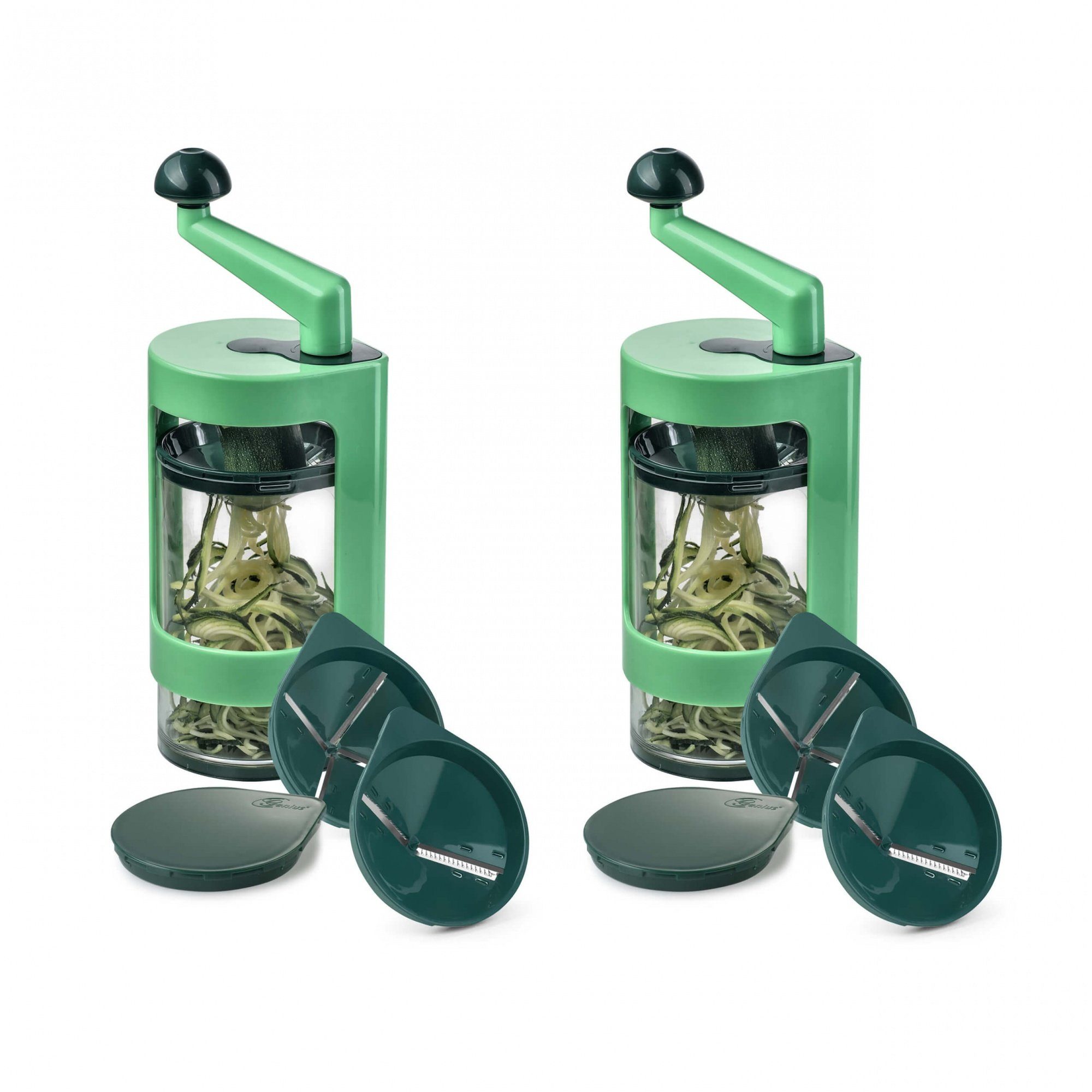 Genius Gemüseschneider Super Julietti, Spiralschneider – Gemüsespaghetti, Spiralen und Julienne (Doppelpack)