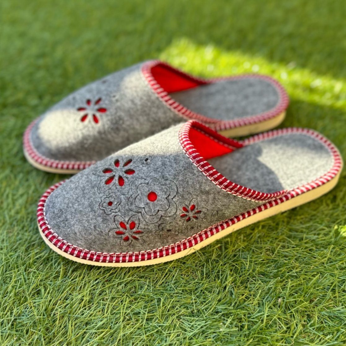 Home & Joy VIVA 2 Hausschuh (aus Filz, rutschfest, bequem, weich, leicht, atmungsaktiv) Damen & Herren Pantoffeln Latschen Schlappen Slipper Pantoletten