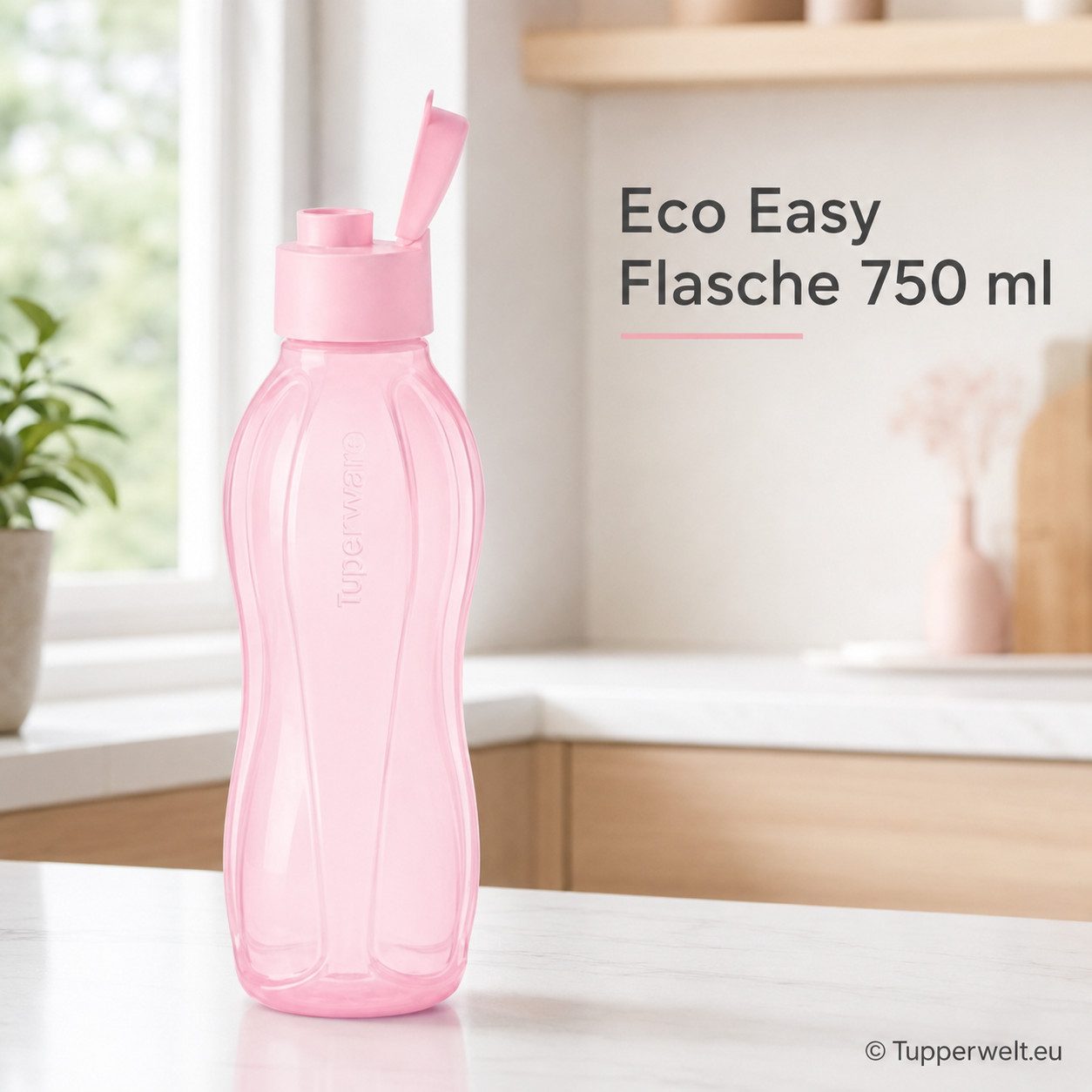 TUPPERWARE Trinkflasche Tupperware EcoEasy Trinkflasche 750ml in hellen rosa