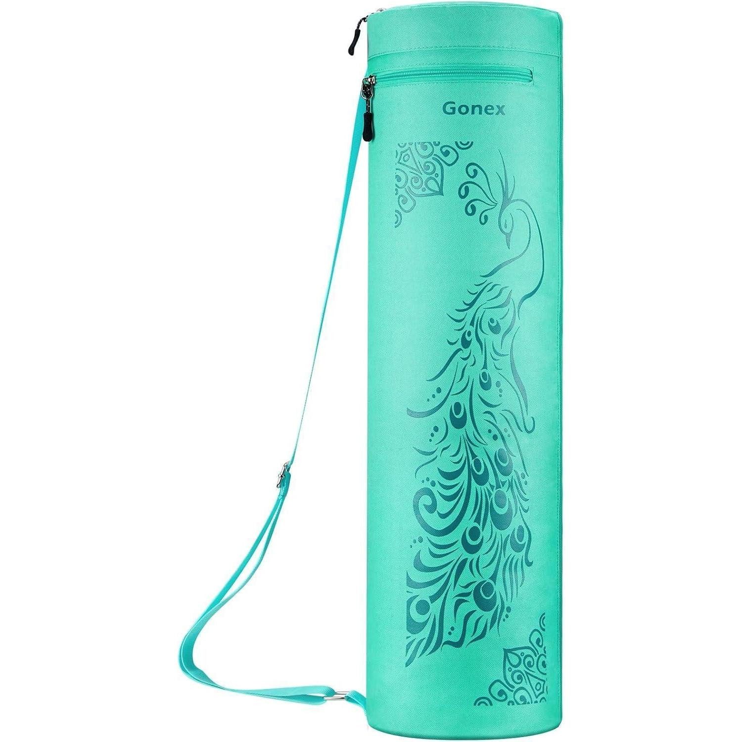 LuxusKollektion Yogatasche Yogatasche Yogamatte Reißverschluss wasserdicht Schultergurt Grün Pfau