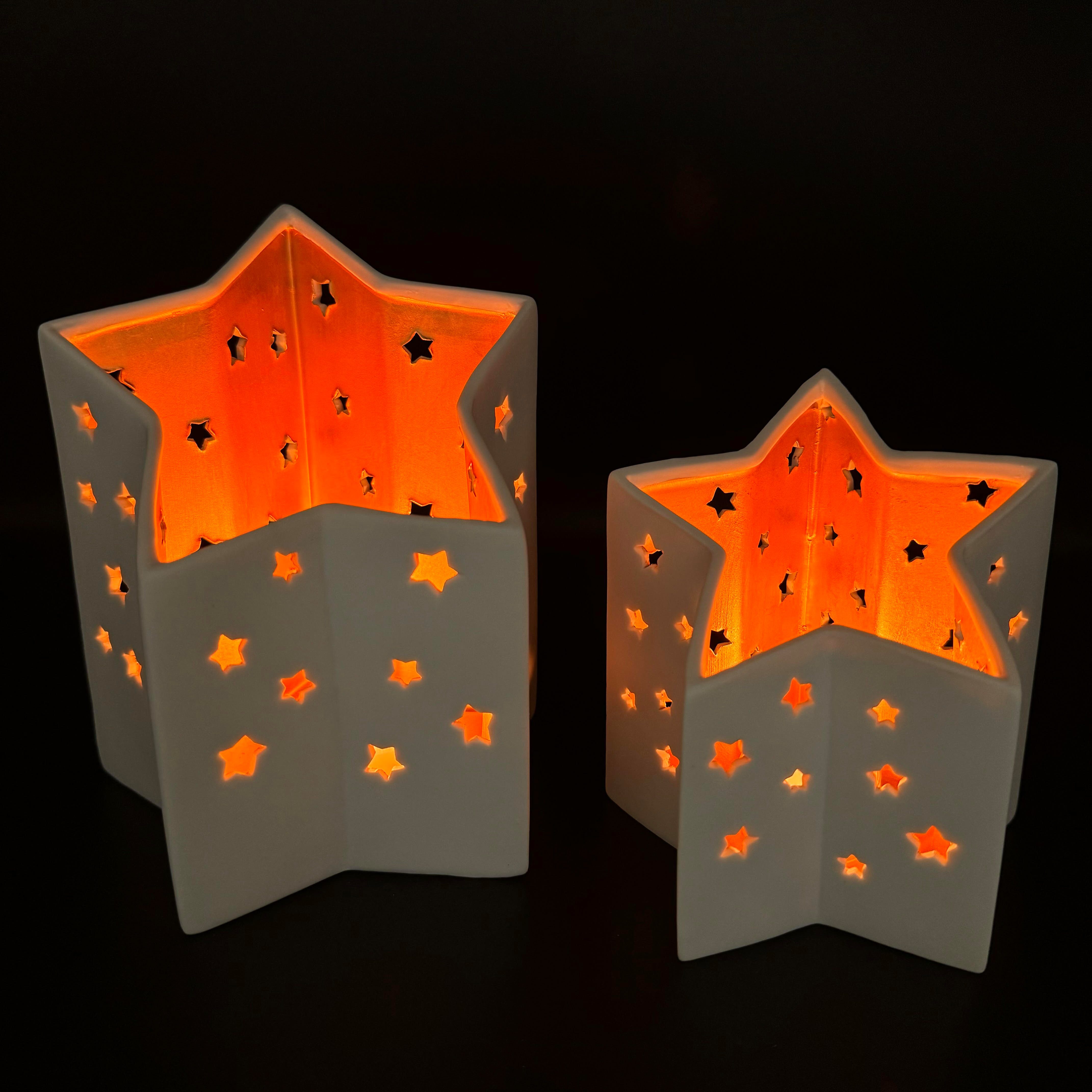 Online-Fuchs Windlicht 2er Set Kerzenhalter in Weiß und Kupfer für Weihnach günstig online kaufen