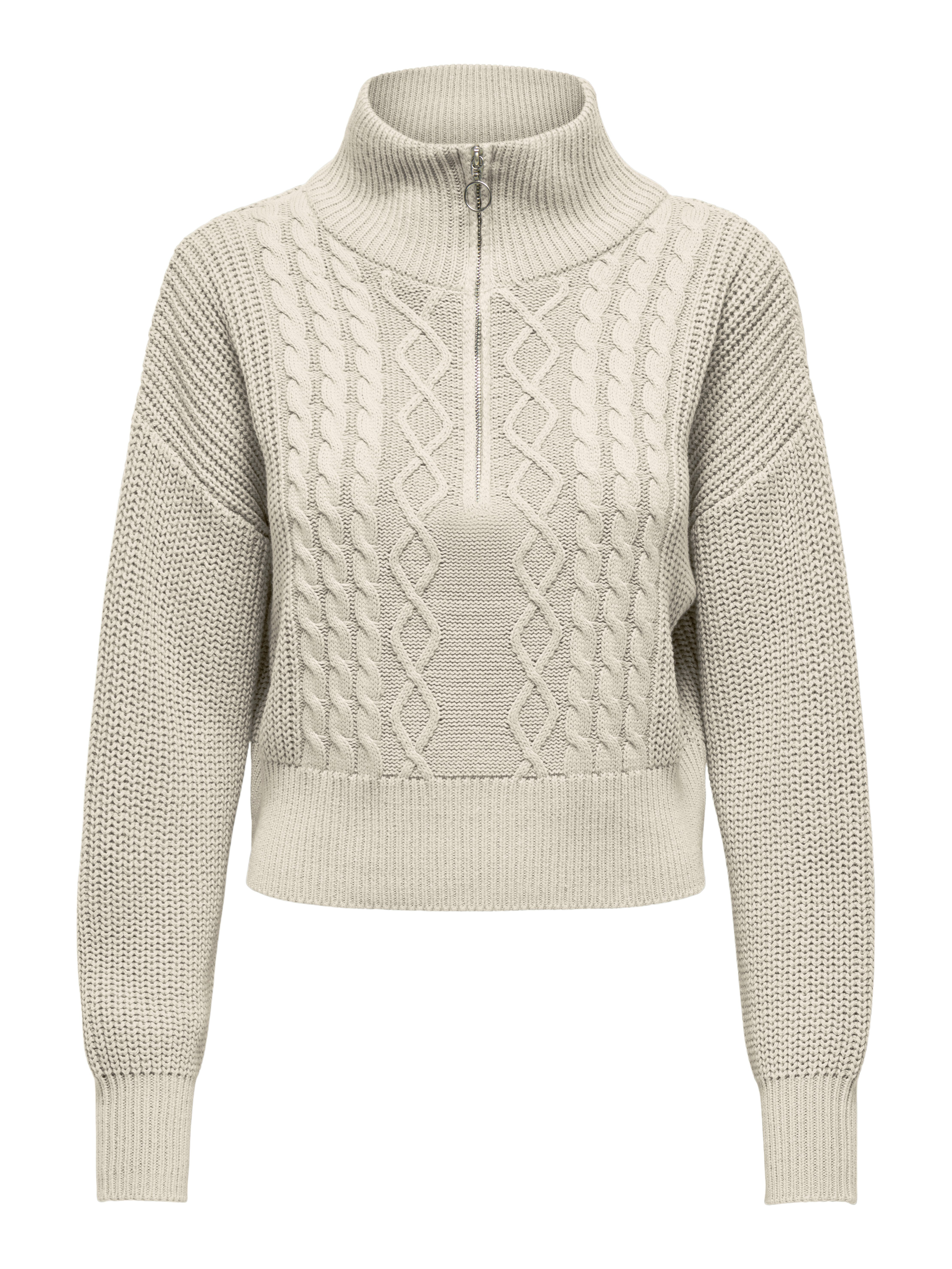 Stehkragenpullover ONLDORITTA LS CABLE ZIP HIG NECK KNT
