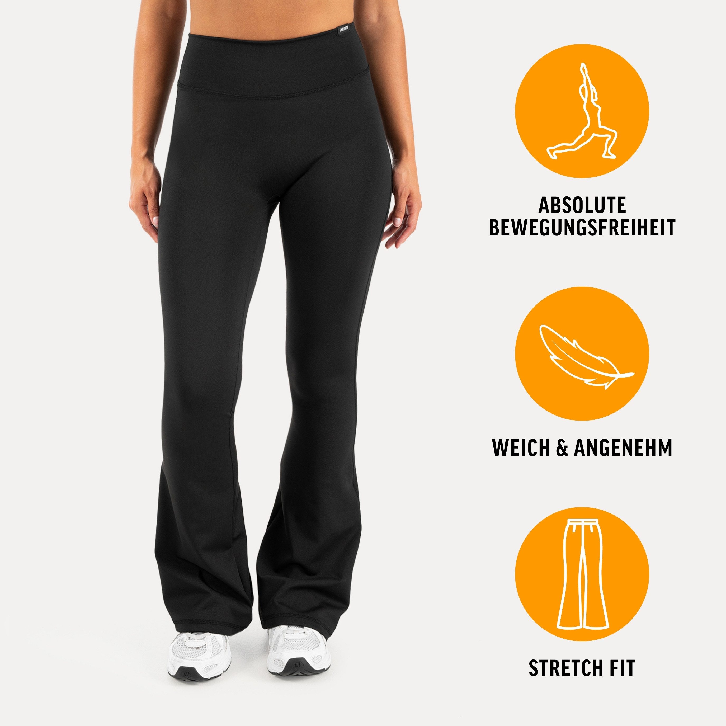 Schlaghose Loreen, Flared Seamless Sportleggings, Schlaghose, Blickdicht