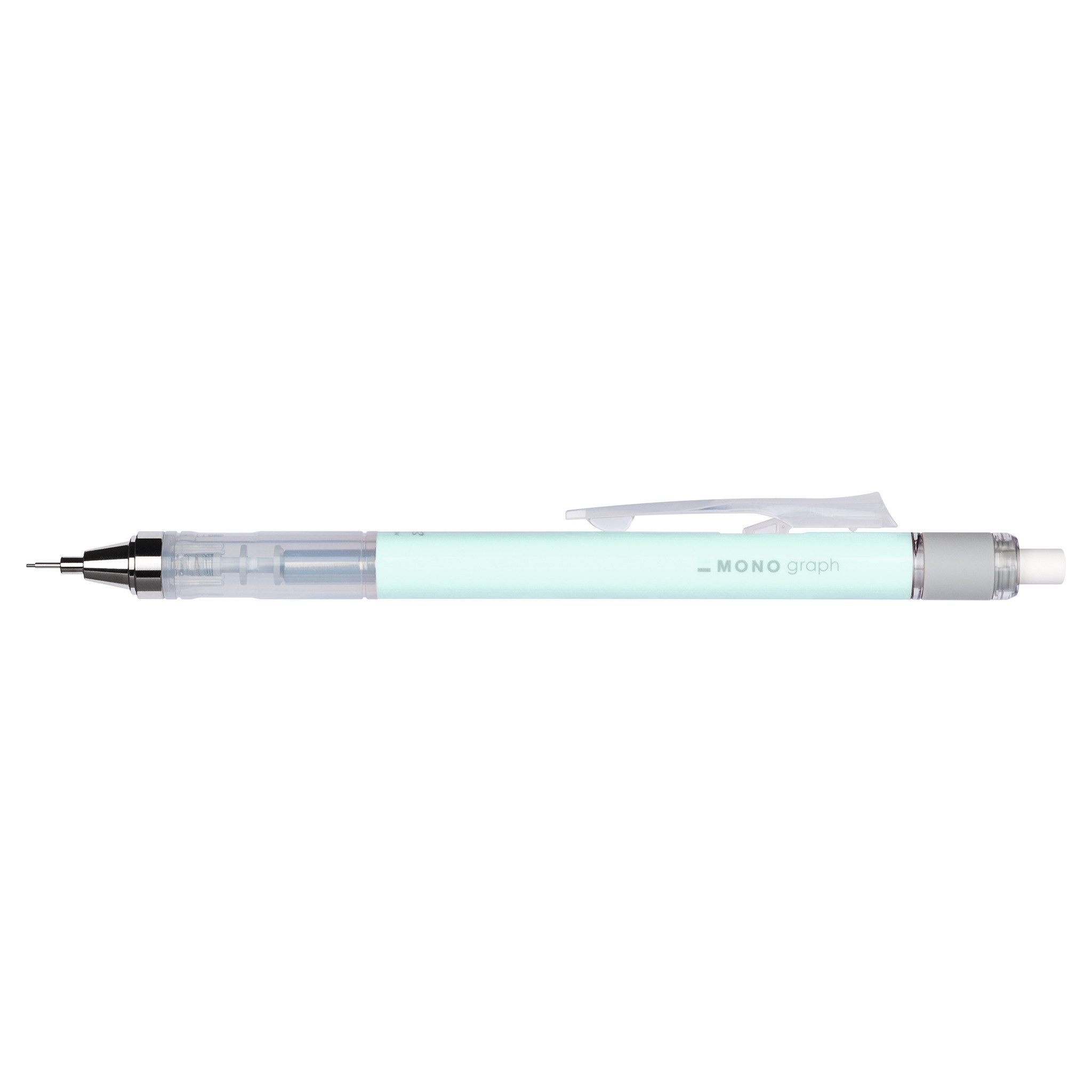 TOMBOW Druckbleistift MONO graph, (minzgrün), 0,5 mm, HB, inkl. Radierer, nachfüllbar, Schüttel-Mechanismus