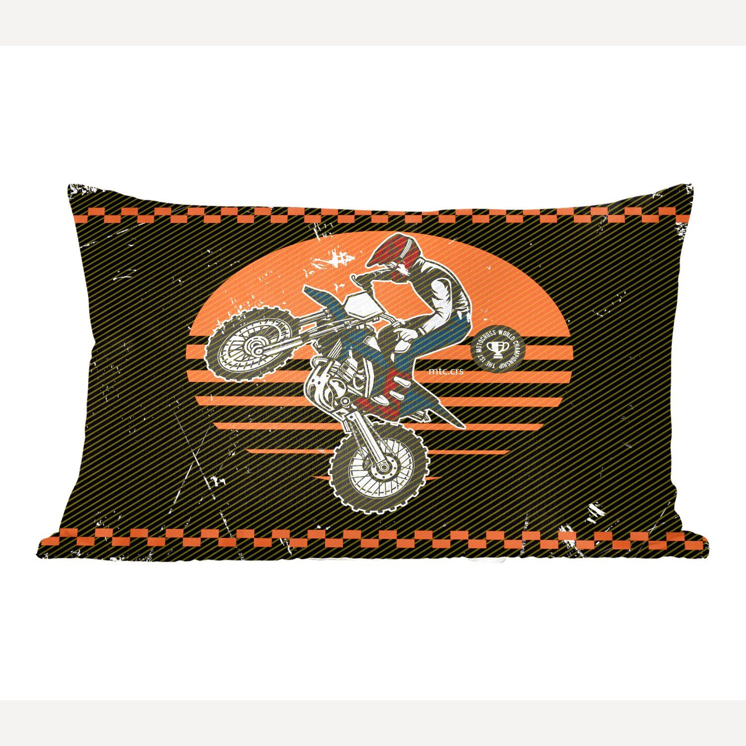 MuchoWow Dekokissen Design, Wohzimmer Dekoration, - mit - Dekokissen Zierkissen, Schlafzimmer Oldtimer Motorrad Füllung