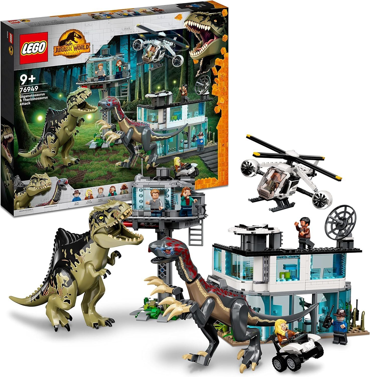 LEGO® Jurassic World - Giganotosaurus & Therizinosaurus Angriff (76949) Konstruktions-Spielset, (810 St)