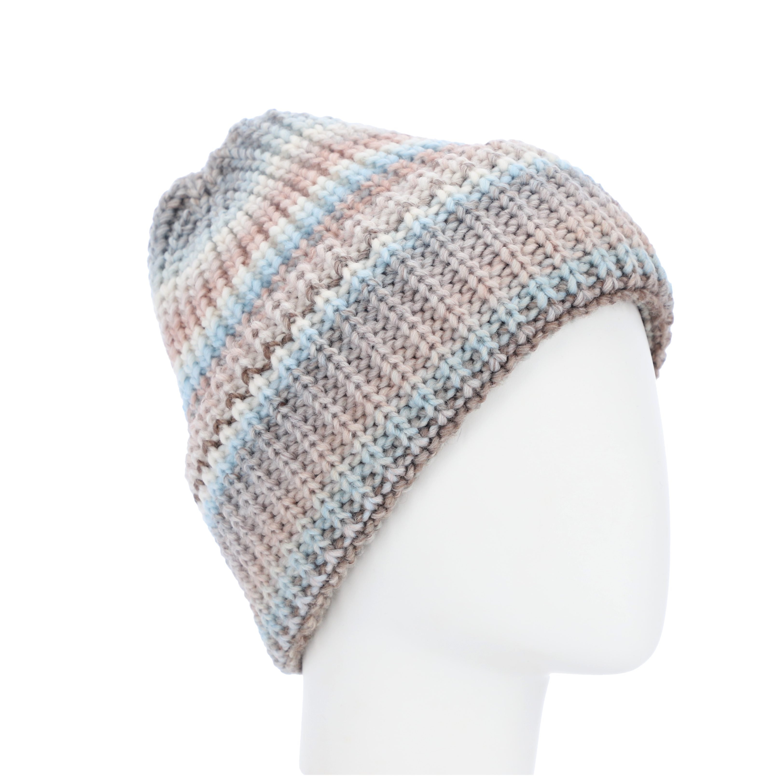 halsüberkopf Accessoires Strickmütze Umschlagmütze mit Farbverlauf günstig online kaufen