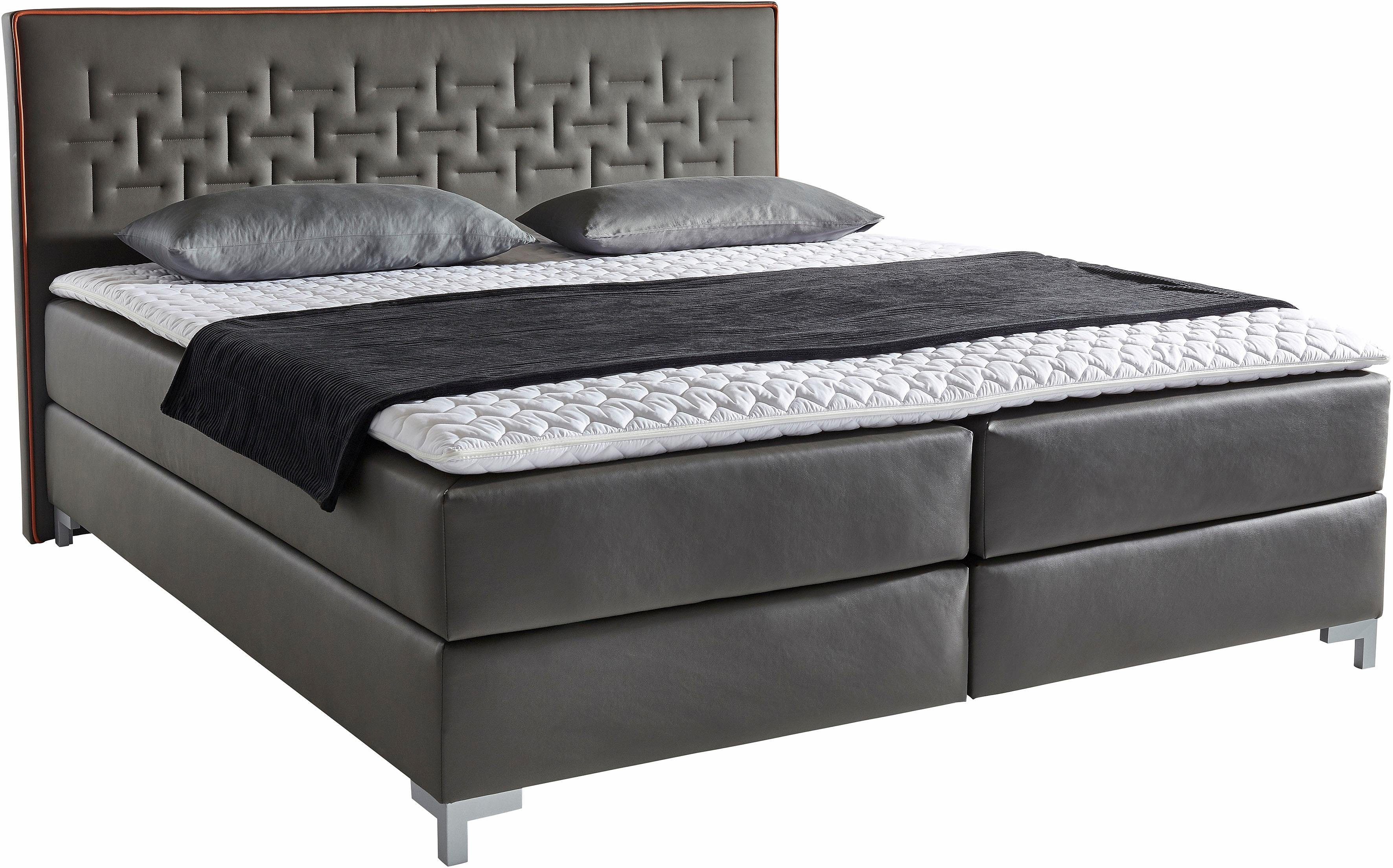 INOSIGN Boxspringbett "Coos" mit besonderer Steppung im Kopfteil, 3 Matratz günstig online kaufen