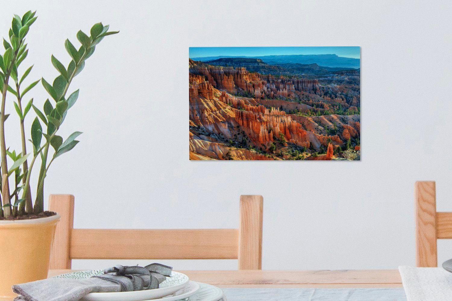 über OneMillionCanvasses® Himmel nordamerikanischen dem Leinwandbilder, Blauer St), Wanddeko, Leinwandbild Aufhängefertig, Canyon, Bryce Nationalpark (1 cm 30x20 Wandbild