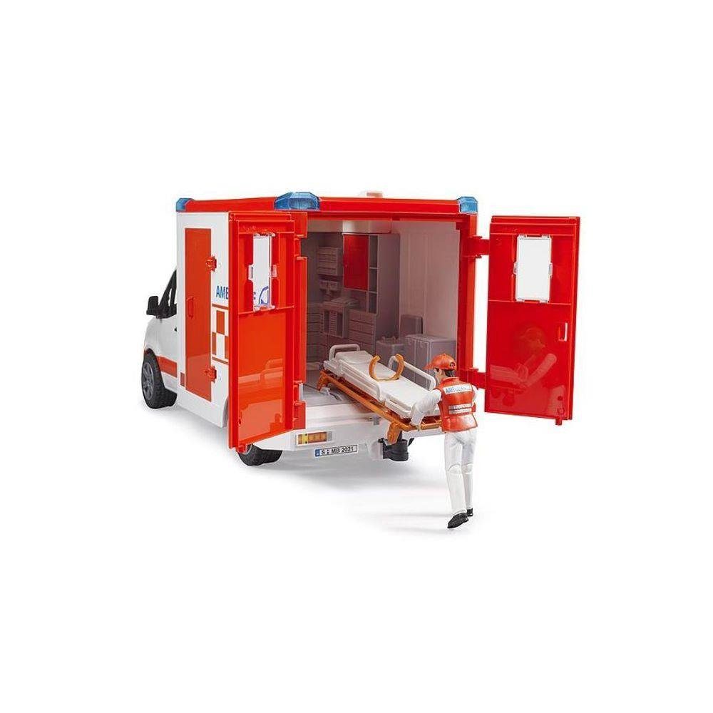 Bruder® Spielzeug-Krankenwagen Mercedes Ambulanz, Sanitäter, Benz Trage, mit und mit Licht Sound, Krankenwagen Sprinter