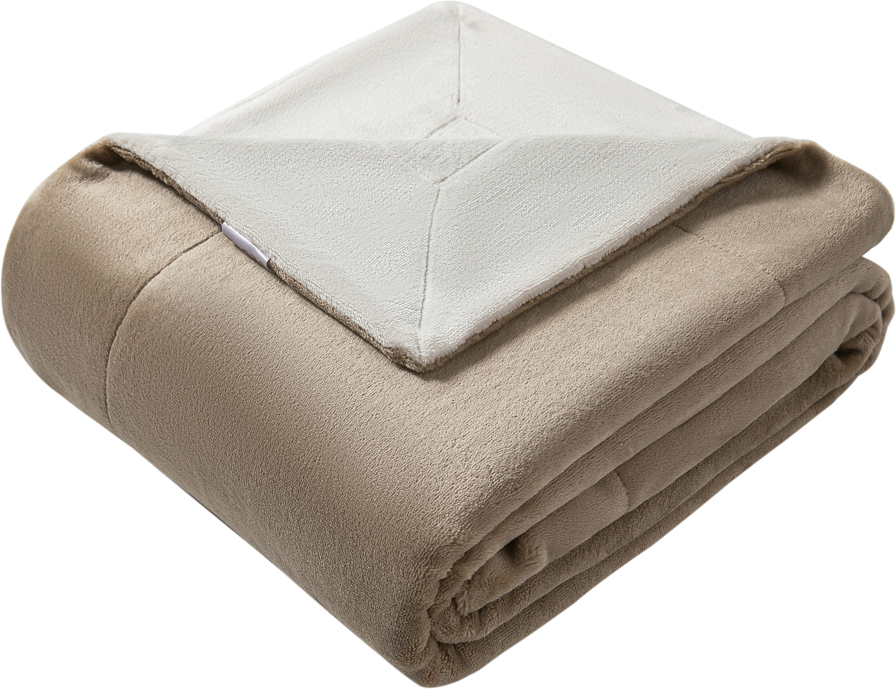 Wohndecke Tobbin, zweifarbig, kuschelweiche Tagesdecke, OTTO home, doppelseitige Wohndecke aus Flannel, verschiedene Größen, zweifarbig