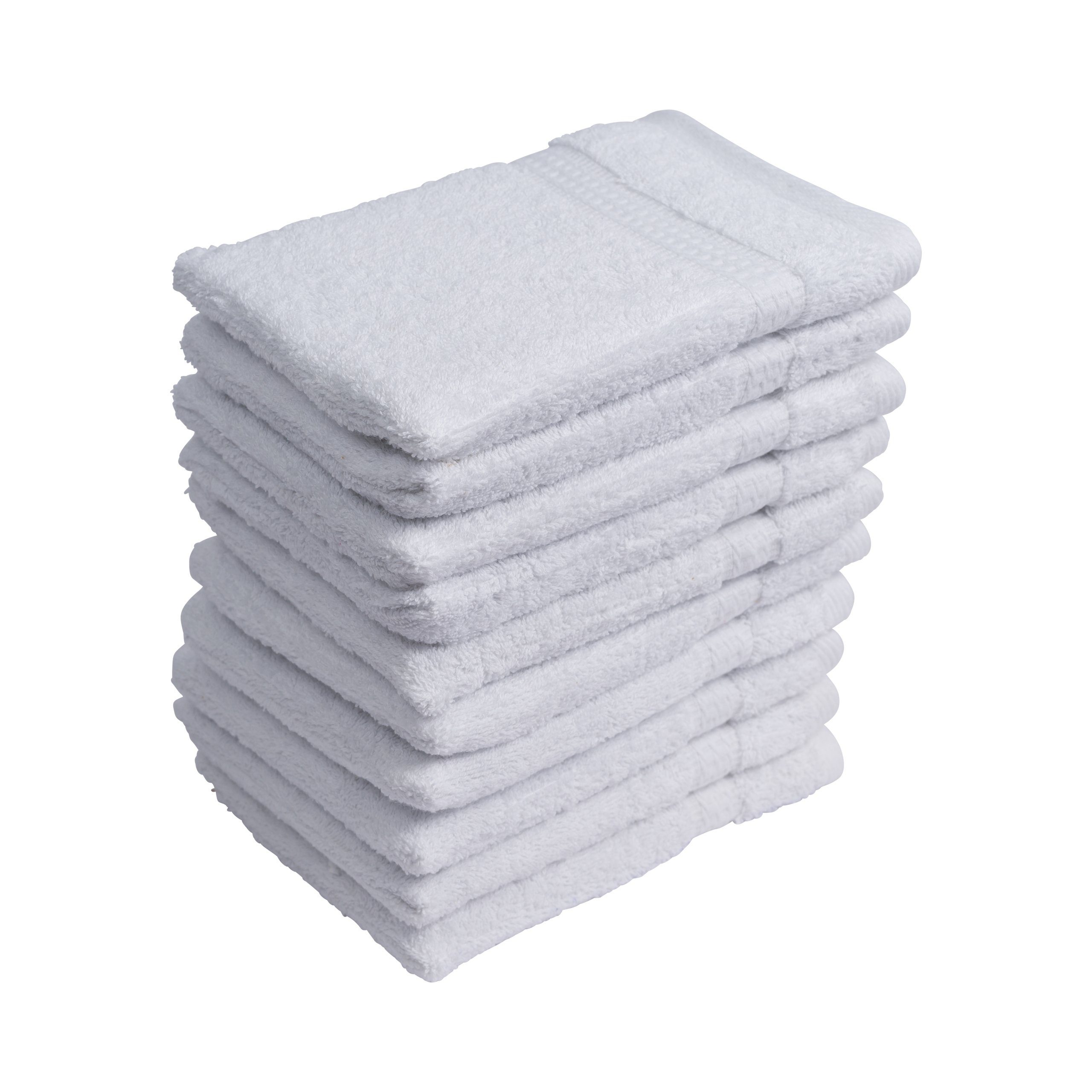 verschiedenen Waschhandschuh 10er Hometex Farben im Premium in Waschhandschuh Weiß & vielen Textiles Set praktischen