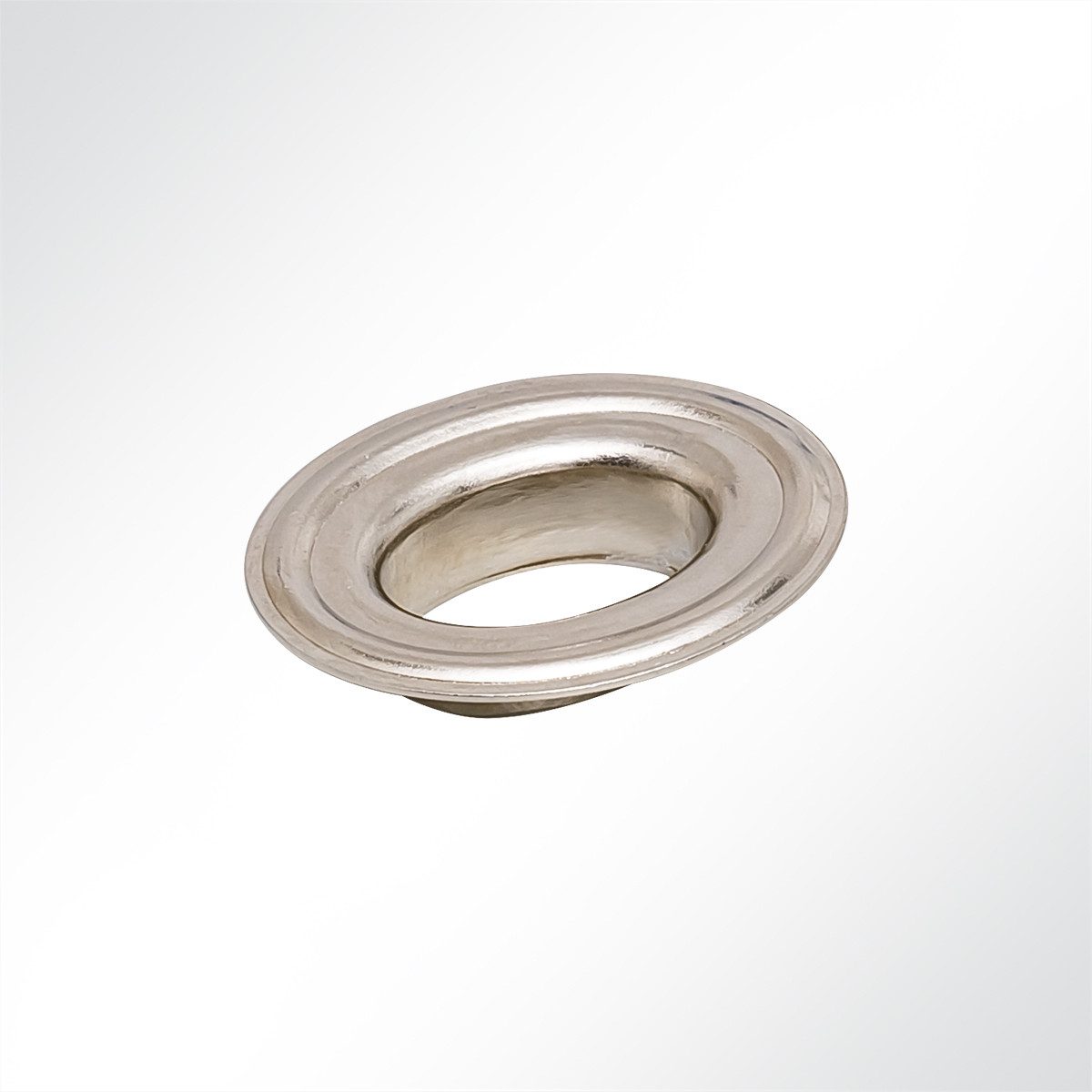 LYSEL® Ösengleiter Ovalöse Messing vernickelt 15x9mm, (1-St), 15 x 9 x 7 mm [L x B x H]
