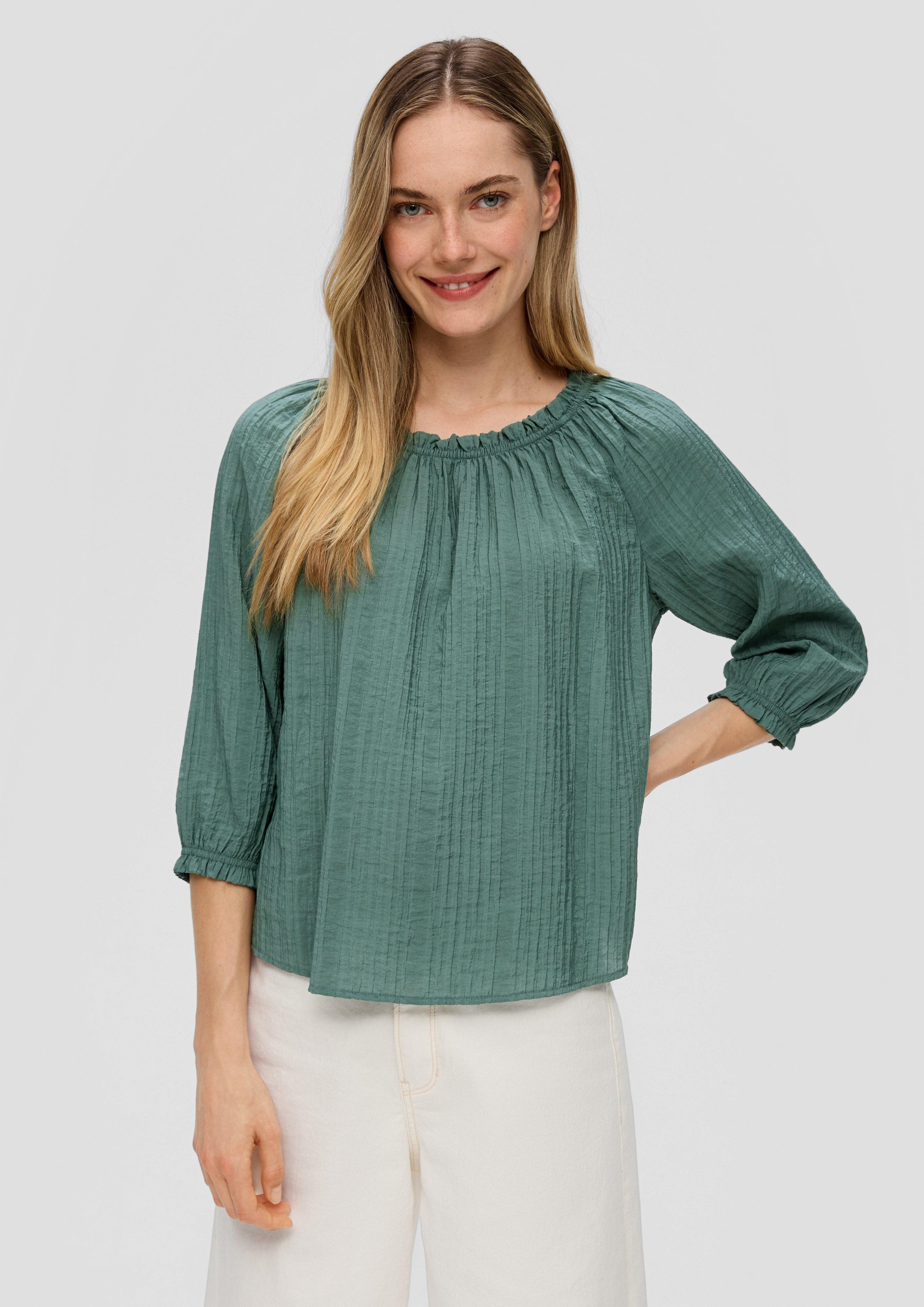 Kurzarmbluse Off-Shoulder-Bluse aus Viskosemix
