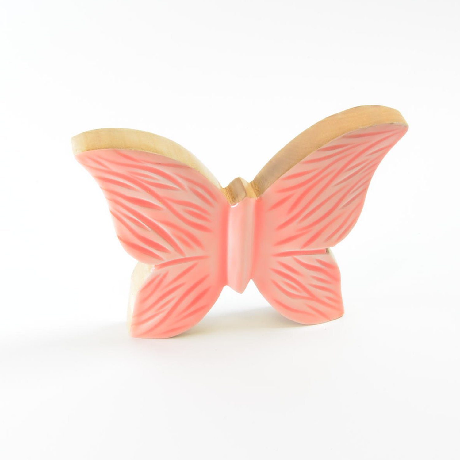 Holz H Keramikoberfläche Dekofigur Gehlmann Schmetterling cm Dekofigur mit 14 aus rosa