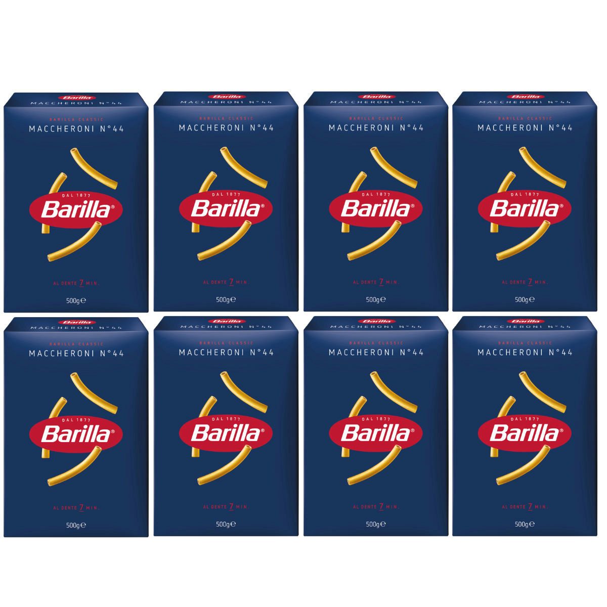 Barilla Nudeln, Barilla Maccheroni Nr 44 Pasta aus Hartweizengriess 500g 8er Pack