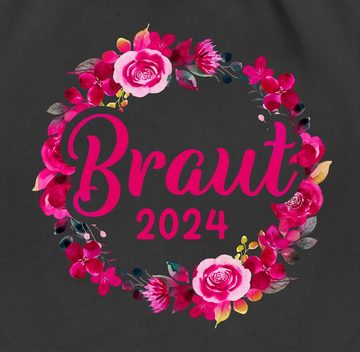 Shirtracer Turnbeutel Braut 2024 Blumenkranz, JGA Junggesellenabschied Frauen