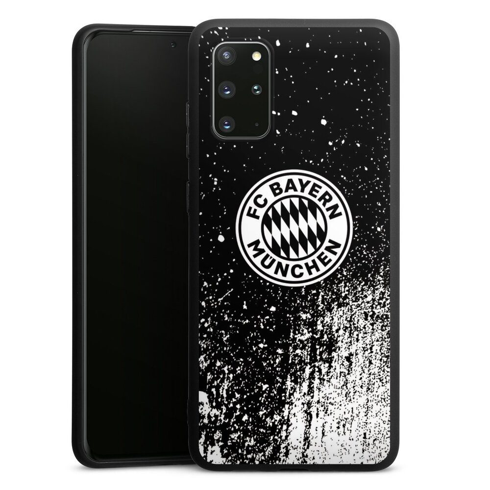 DeinDesign Handyhülle FC Bayern München Offizielles Lizenzprodukt FCB  Splatter Schwarz - FCB, Samsung Galaxy S20 Plus 5G Silikon Hülle Premium  Case Smartphone Cover