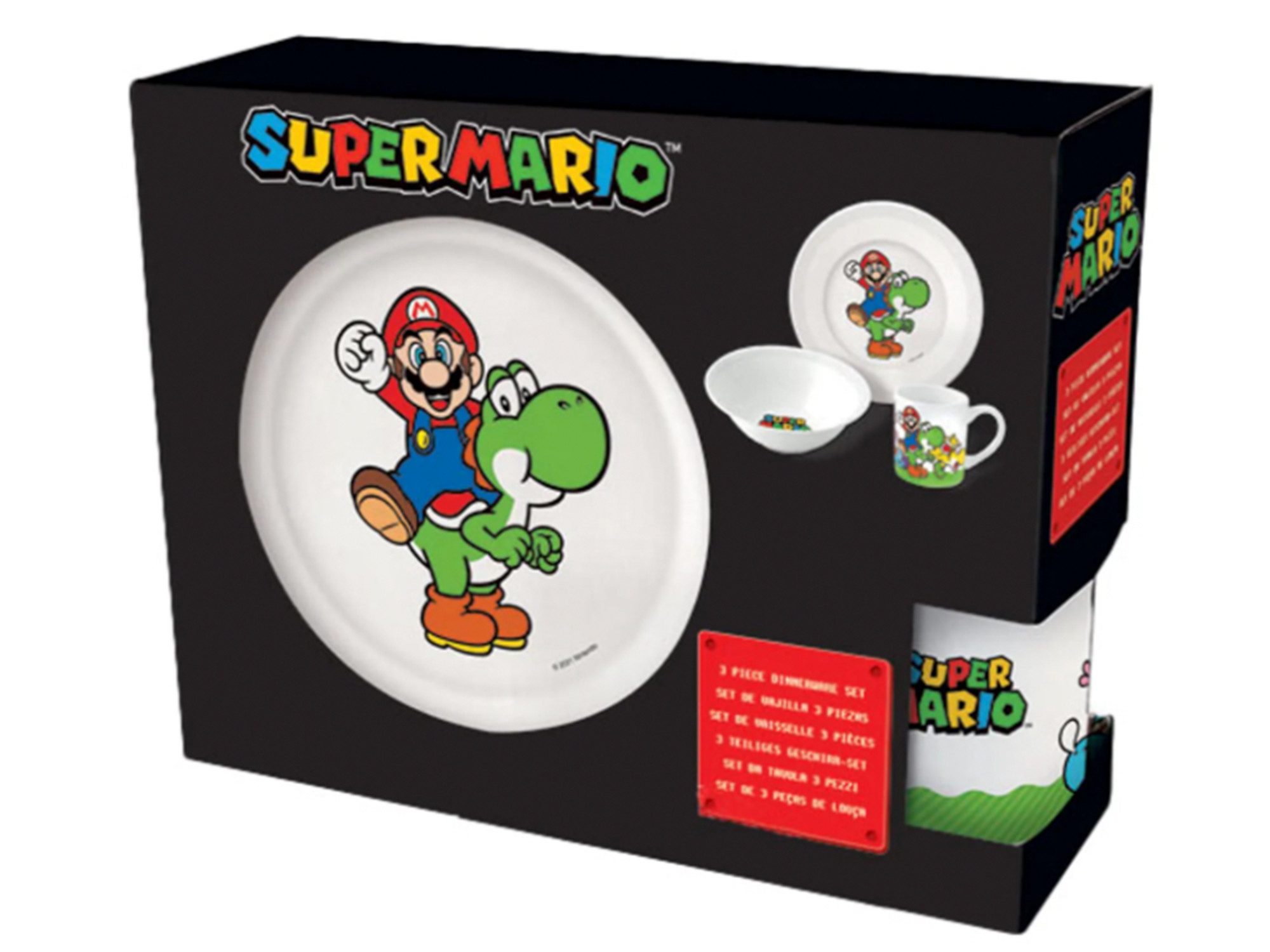 Nintendo Tasse Nintendo Super Mario Frühstücksset (Schale, Tasse, Teller), Keramik