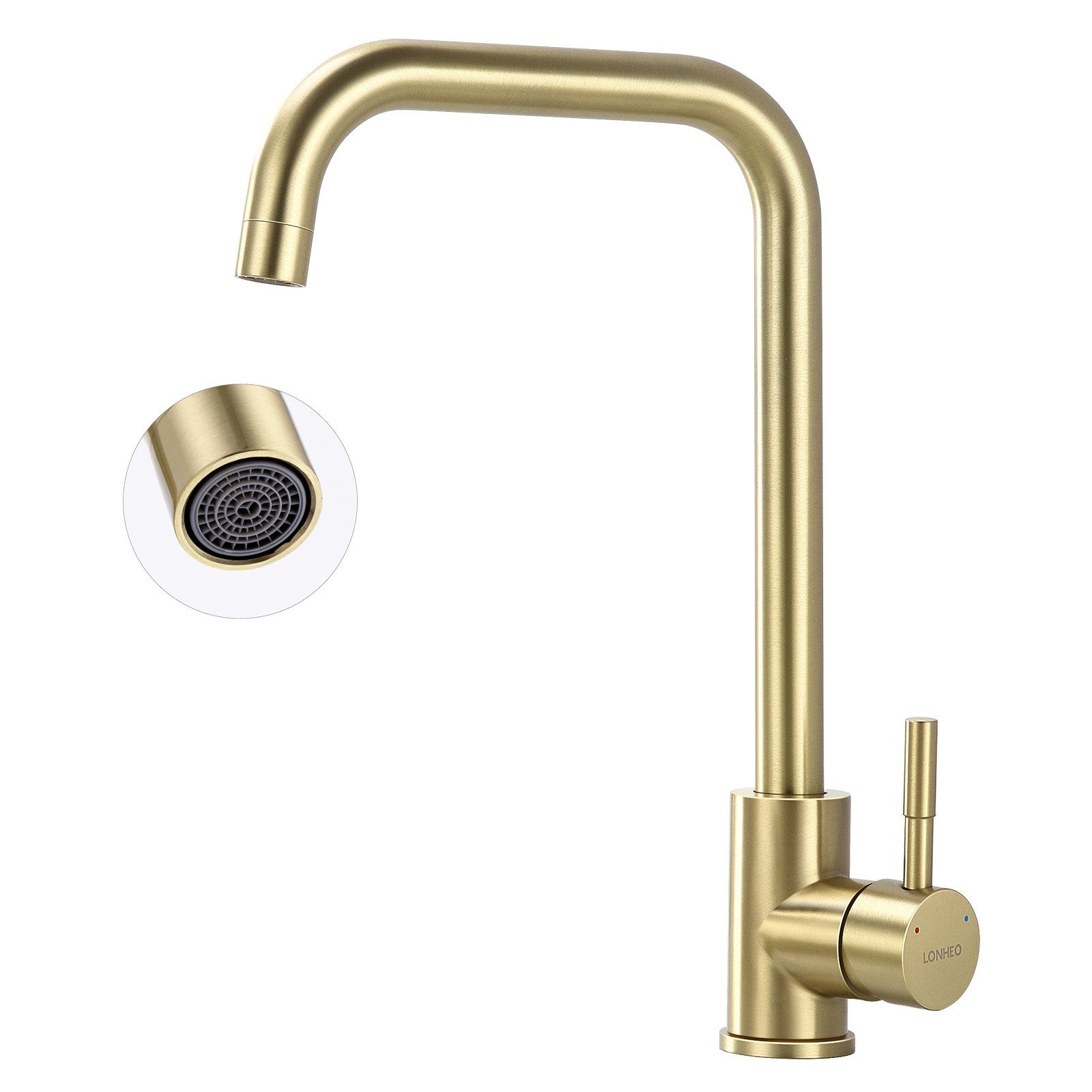 Auralum Max Küchenarmatur Wasserhahn Spültischarmatur Gold, günstig online kaufen