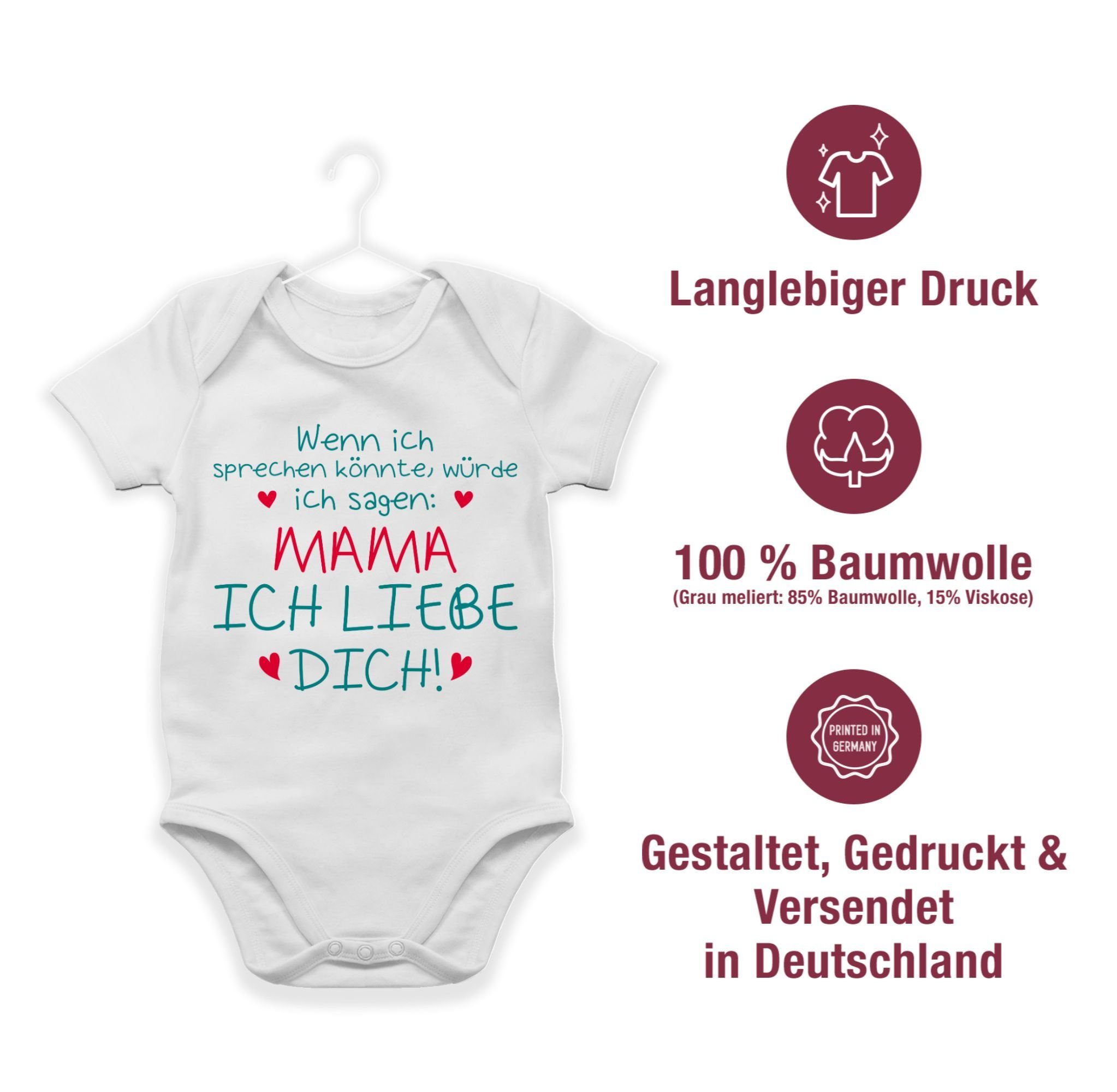 Weiß dich Mama Shirtracer Muttertagsgeschenk ich liebe 1 (1-tlg) Shirtbody