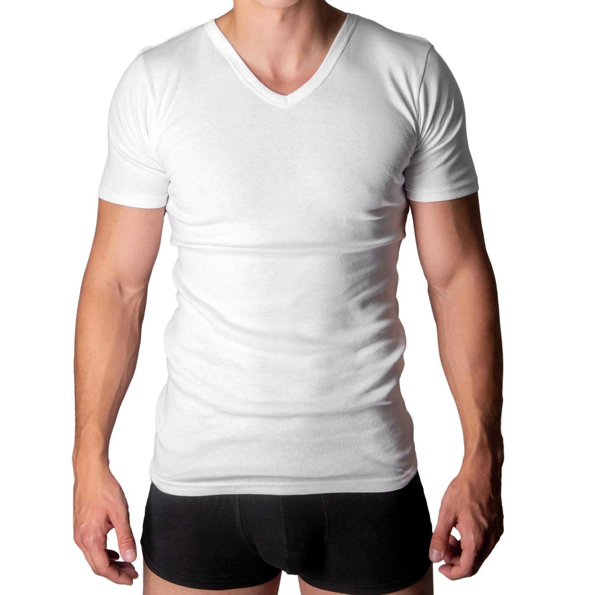 Black Snake Unterhemd classic (2-St) Feinripp Shirt Set ohne Seitennähte Weiß