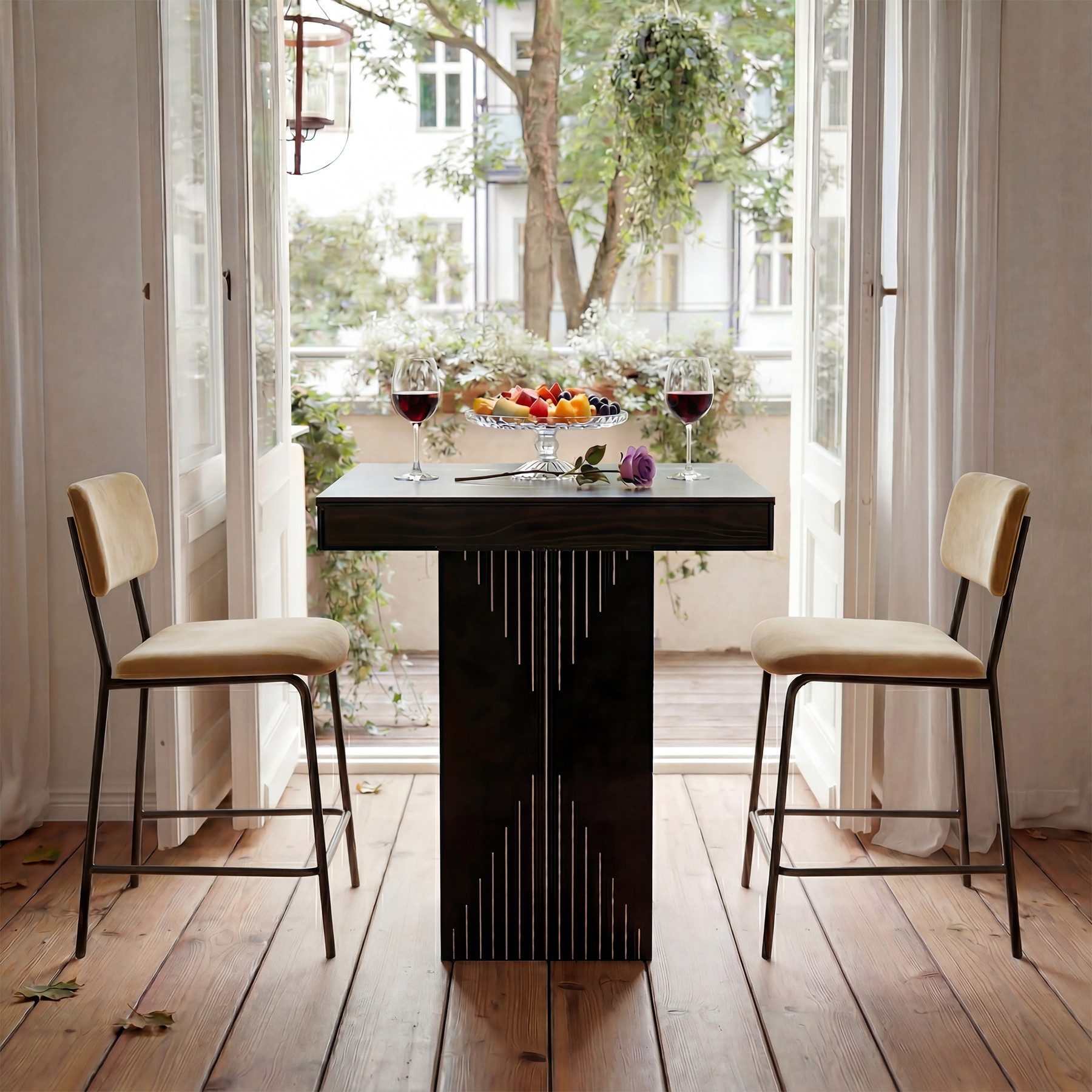 Tribesigns Bartisch 80 cm quadratisch stehtisch, Bistrotisch mit Sockel, für Zuhause, Bar