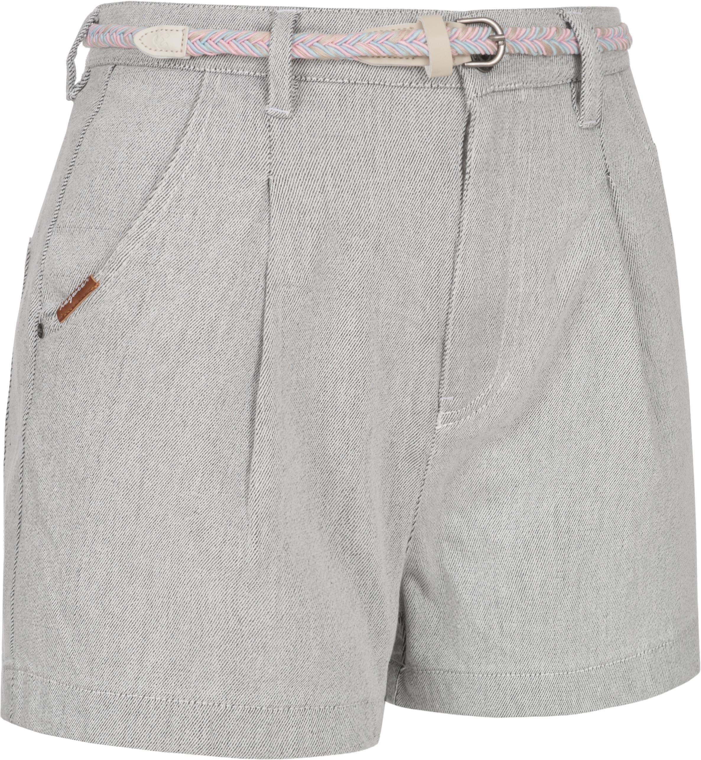 Hose Chinoshorts mit Flechtgürtel Intl. hochwertigem Ragwear weiß Sorenn kurze