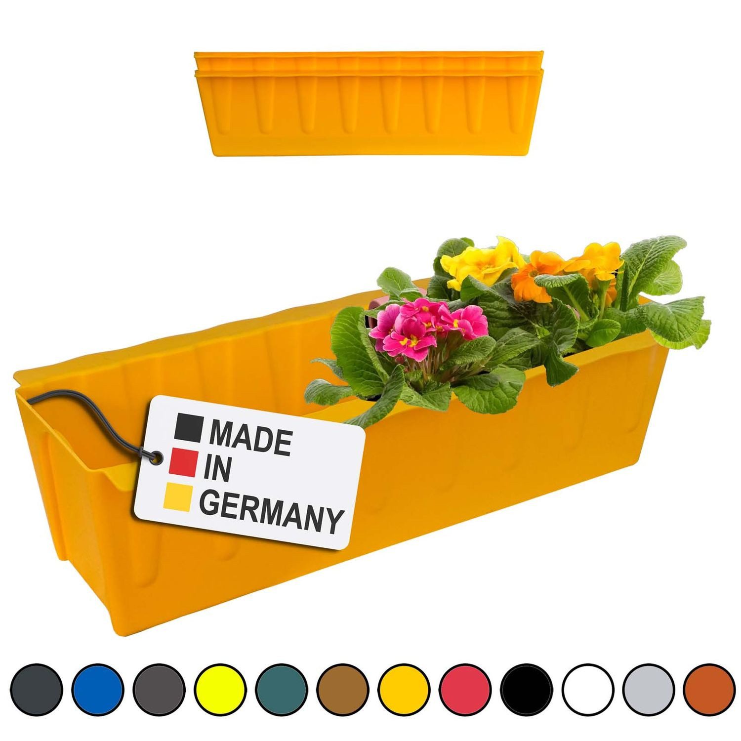 BURI Blumenkasten Blumenkasten Europaletten 2er-Set Gelb Pflanzkasten Balkonkasten