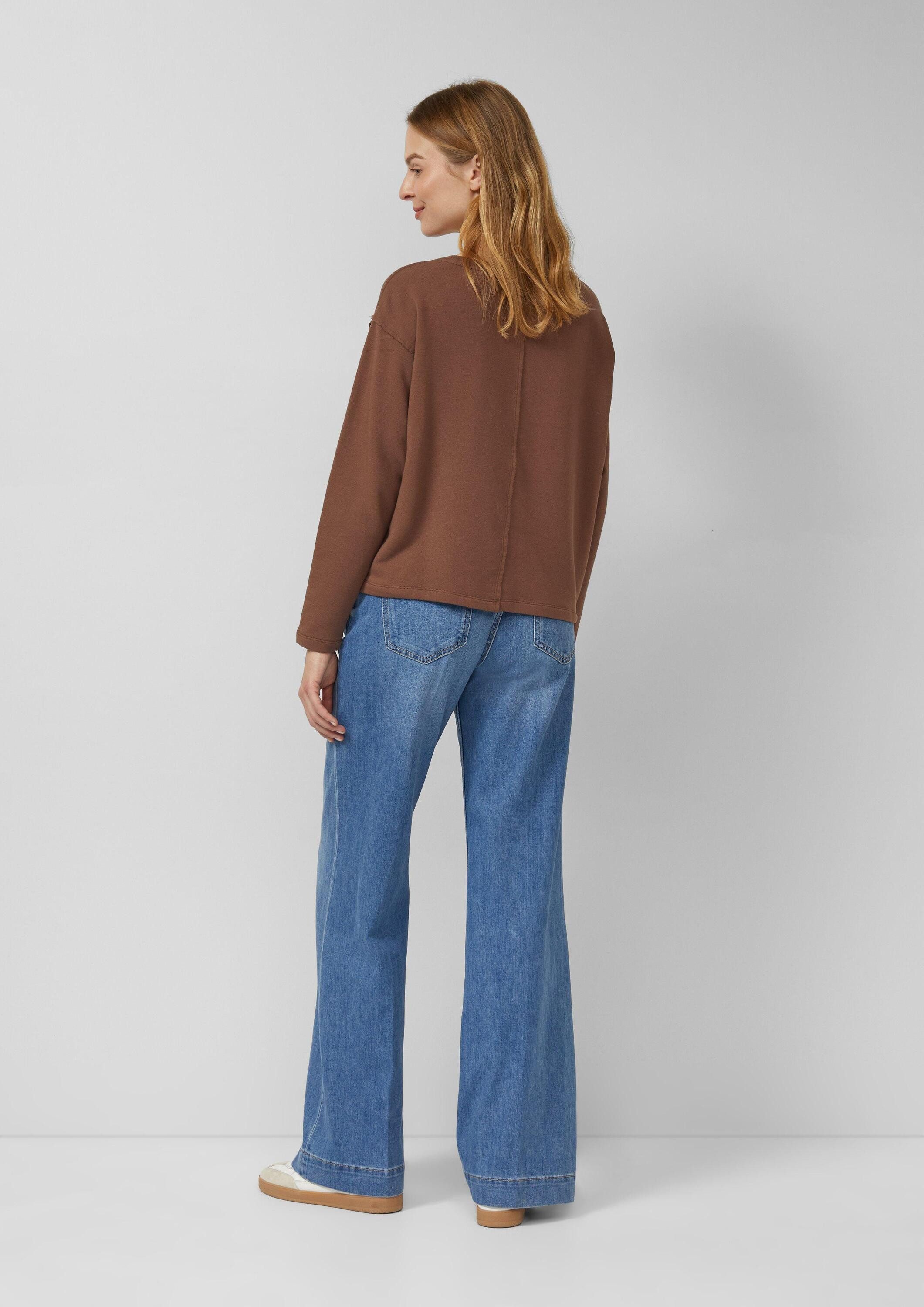 s.Oliver Sweatshirt Sweatshirt Verkürztes Sweatshirt mit Naht-Details