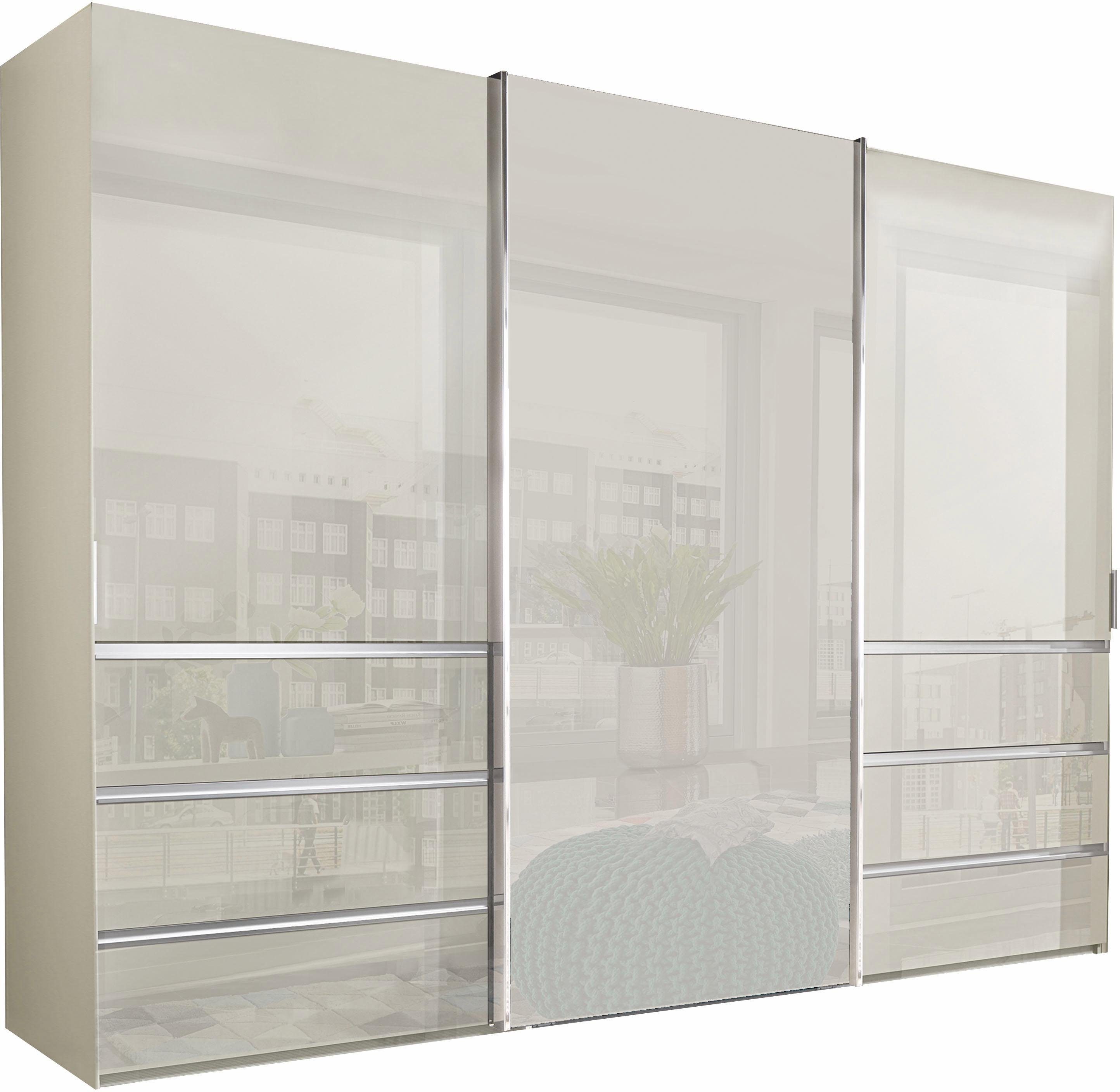 WIEMANN Schwebetürenschrank Malibu mit Glasfront champagner/Champagnerglas