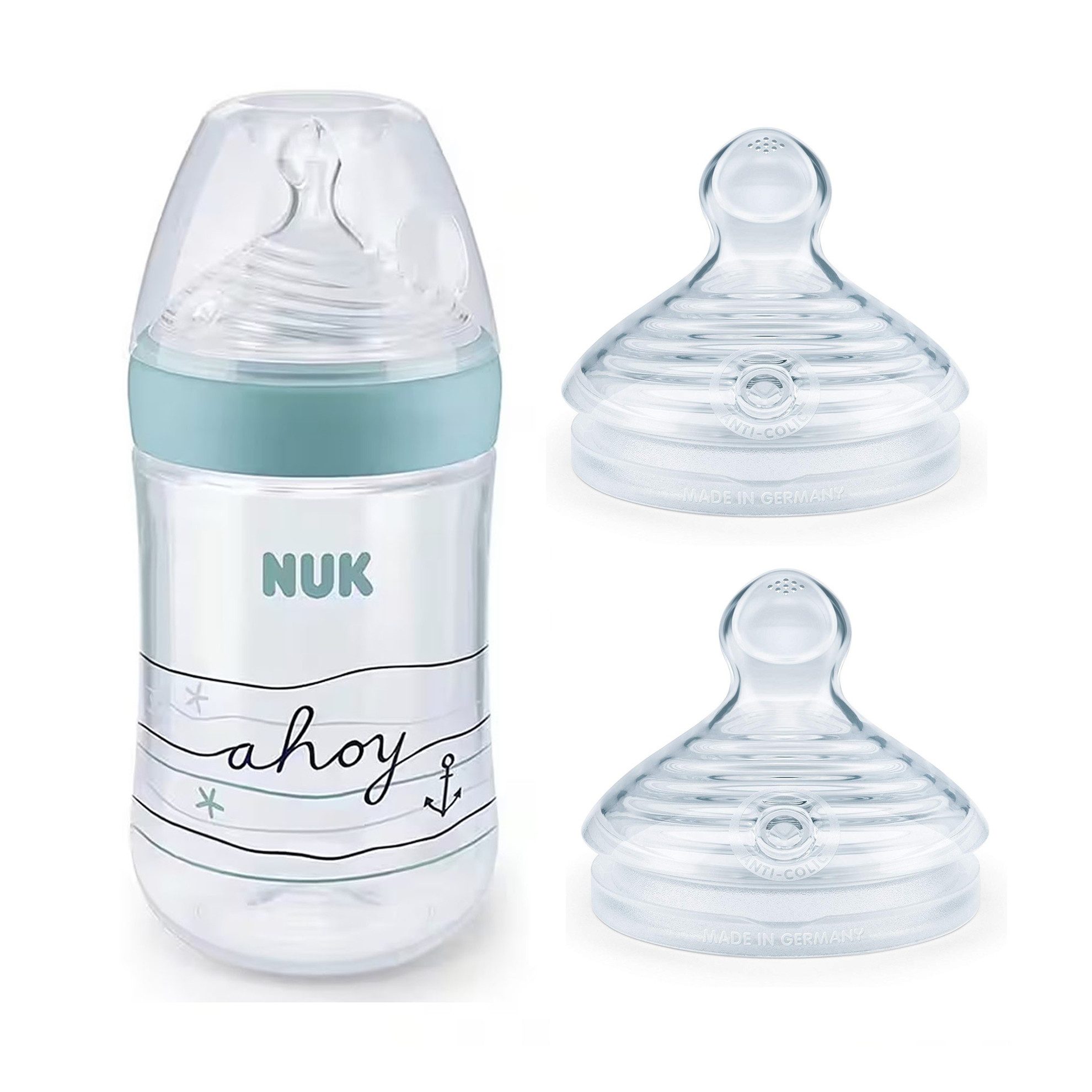 NUK Babyflasche NUK Nature Sense Babyflasche 260ml+Sauger 6-18 S Vorteil Set