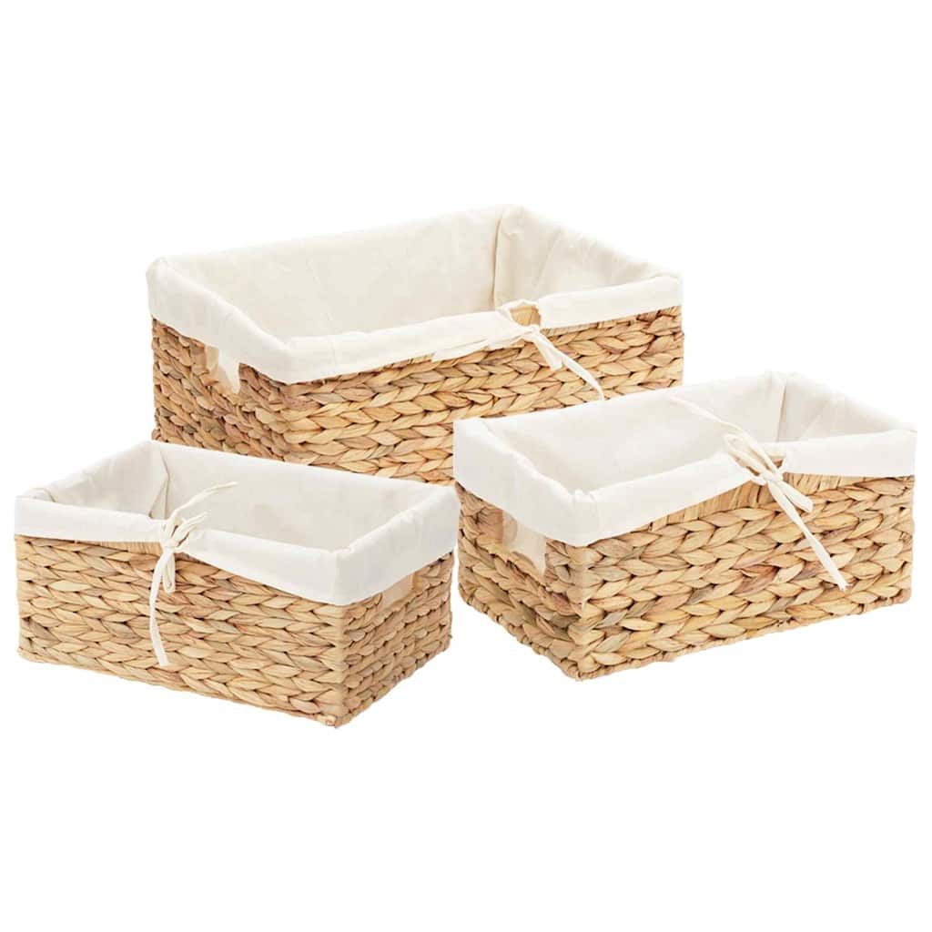 vidaXL Aufbewahrungsbox Aufbewahrungskörbe 3 pcs Natur 40 x 30 x 18 cm Wasserhyazinthe (3 St)